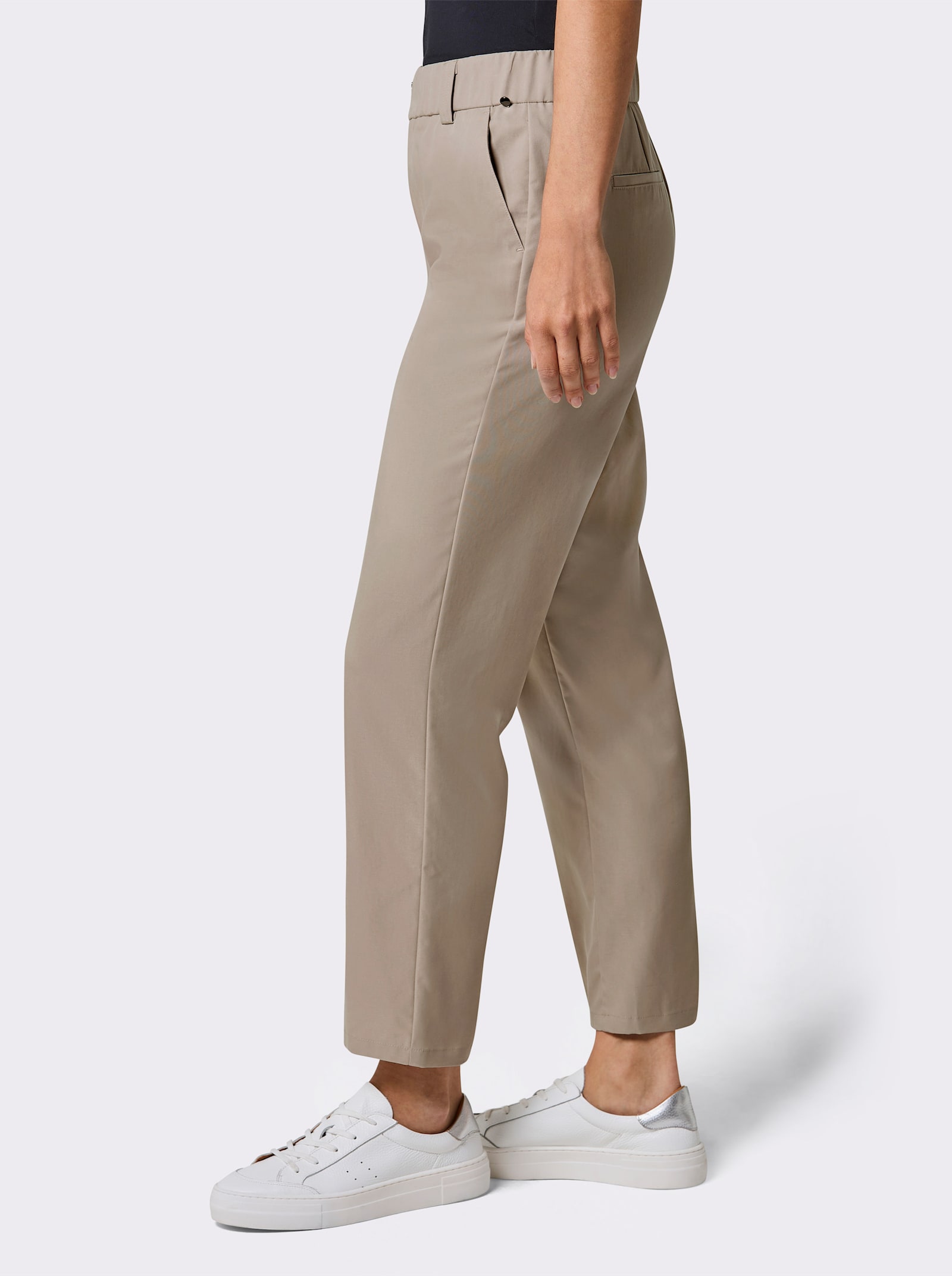 CREATION L PREMIUM Chinohose mit Ripsband - sesam