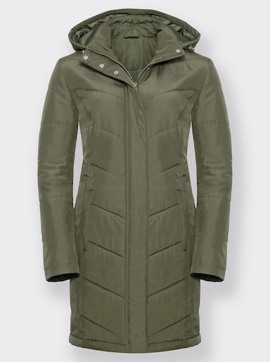 Longjacke mit abnehmbarer Kapuze - khaki