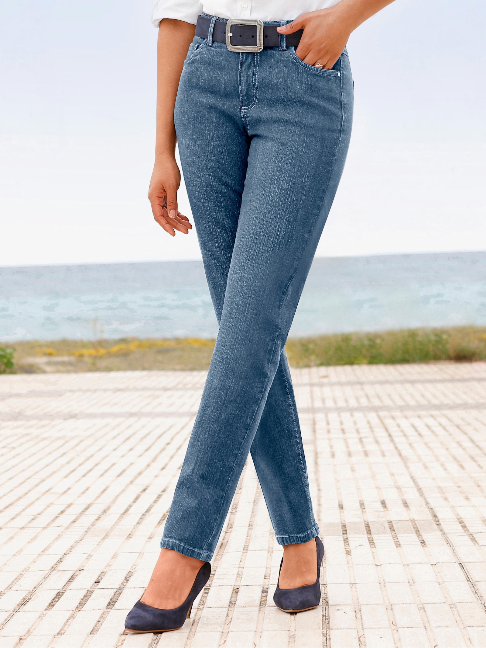 5-Pocket-Jeans mit schmalen Beinen - blue-bleached
