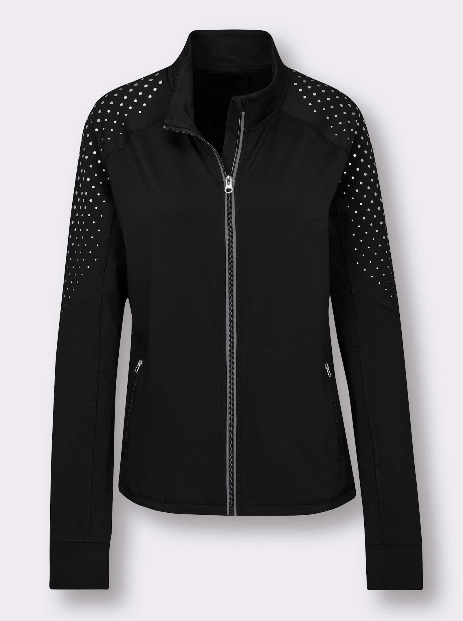 Catamaran Sports Funktionsjacke mit Daumenloch an den Ärmeln - schwarz