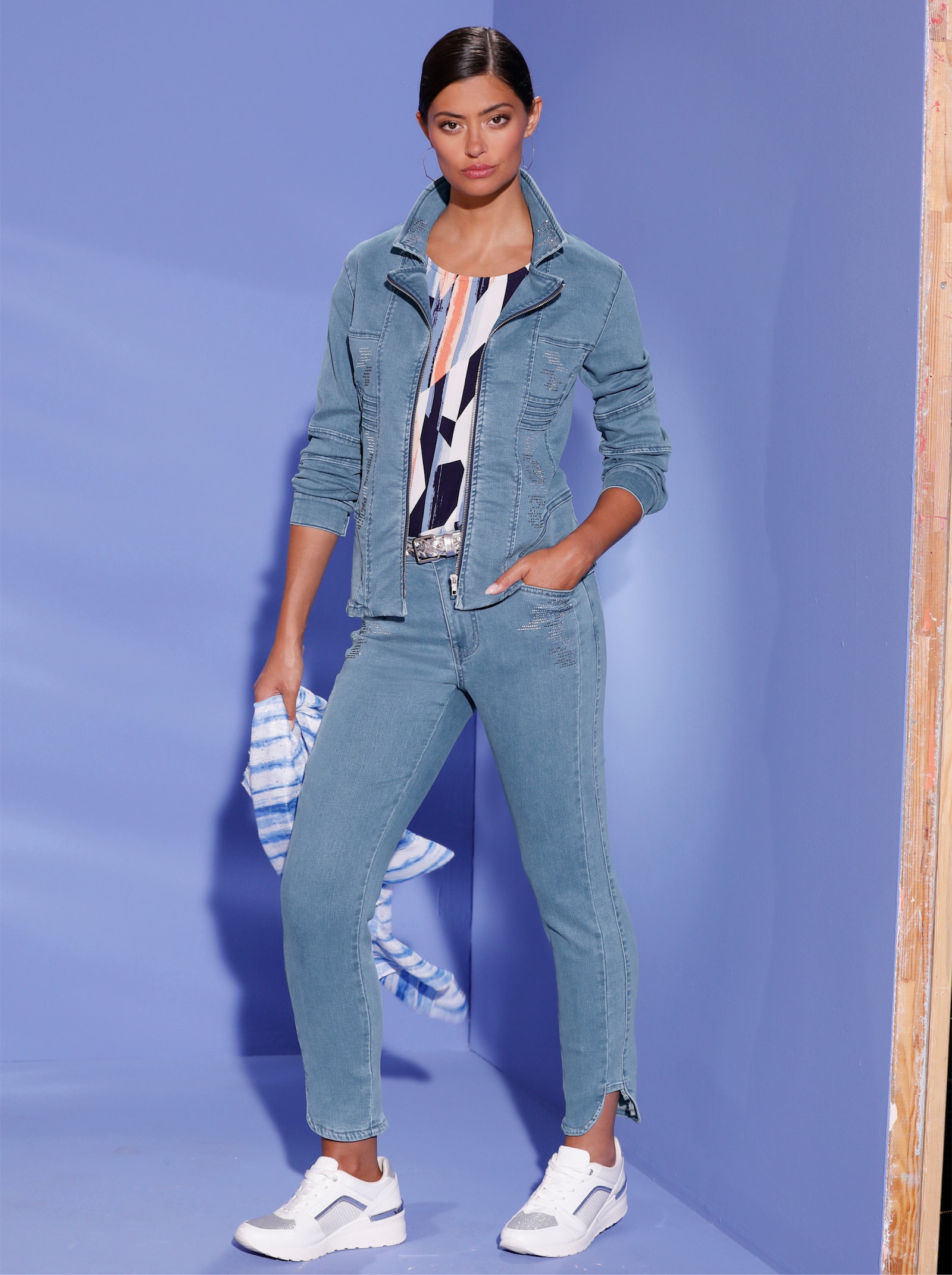 Jeansjacke in formstabiler Premium-Qualität - blue-bleached