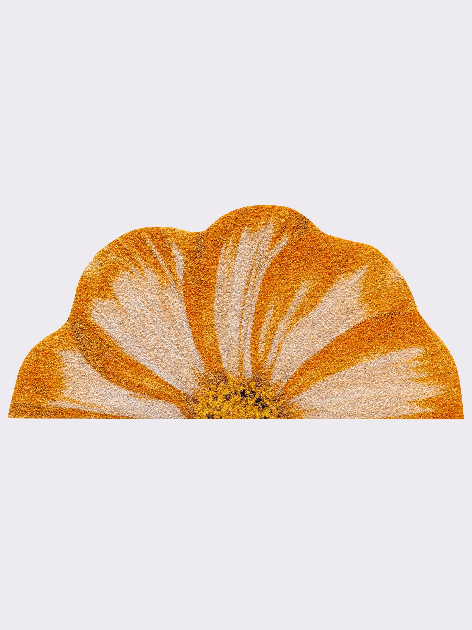 Salonloewe Fußmatte in Blütenform - gelb-ecru