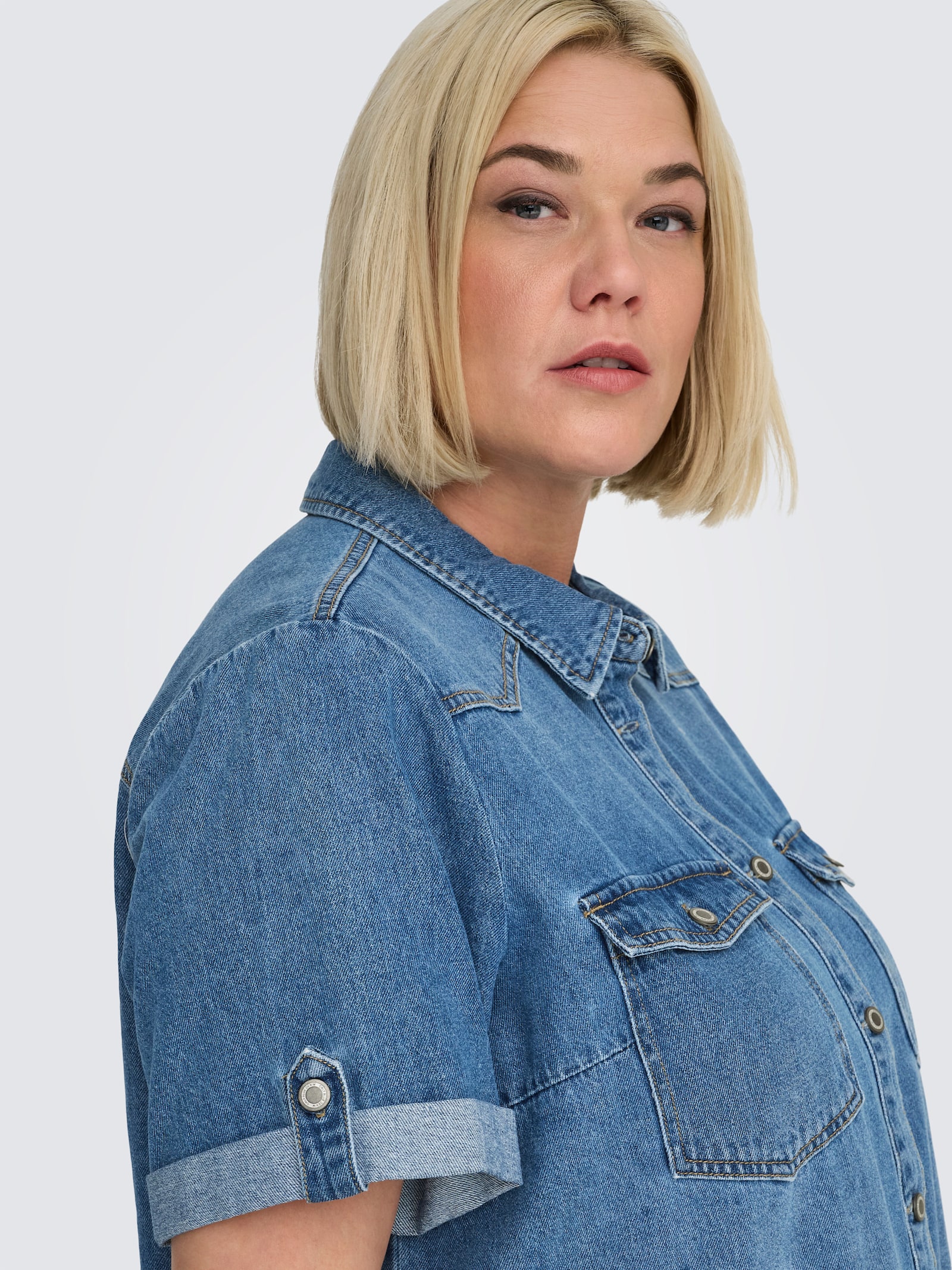 ONLY CARMAKOMA Jeanskleid - medium blue denim