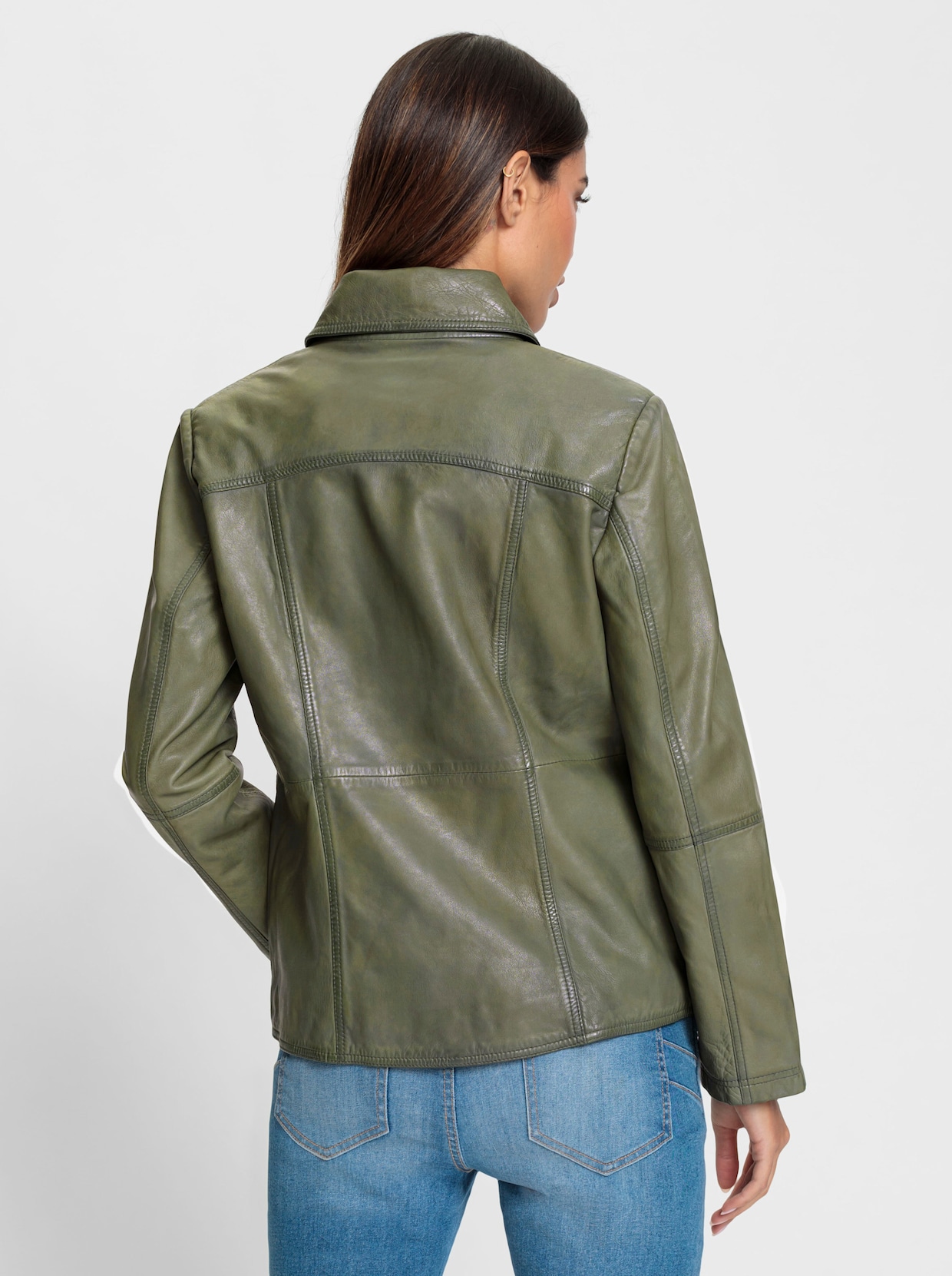 heine Blazer en cuir - kaki