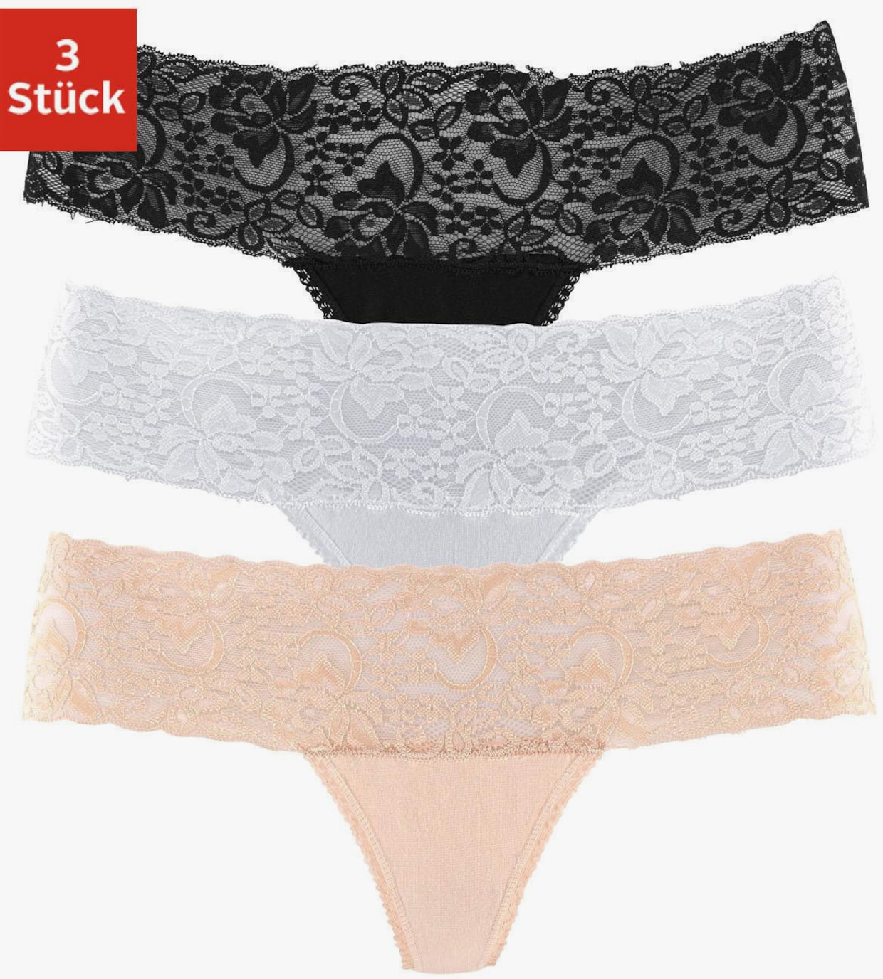 Vivance String - beige, noir, blanc