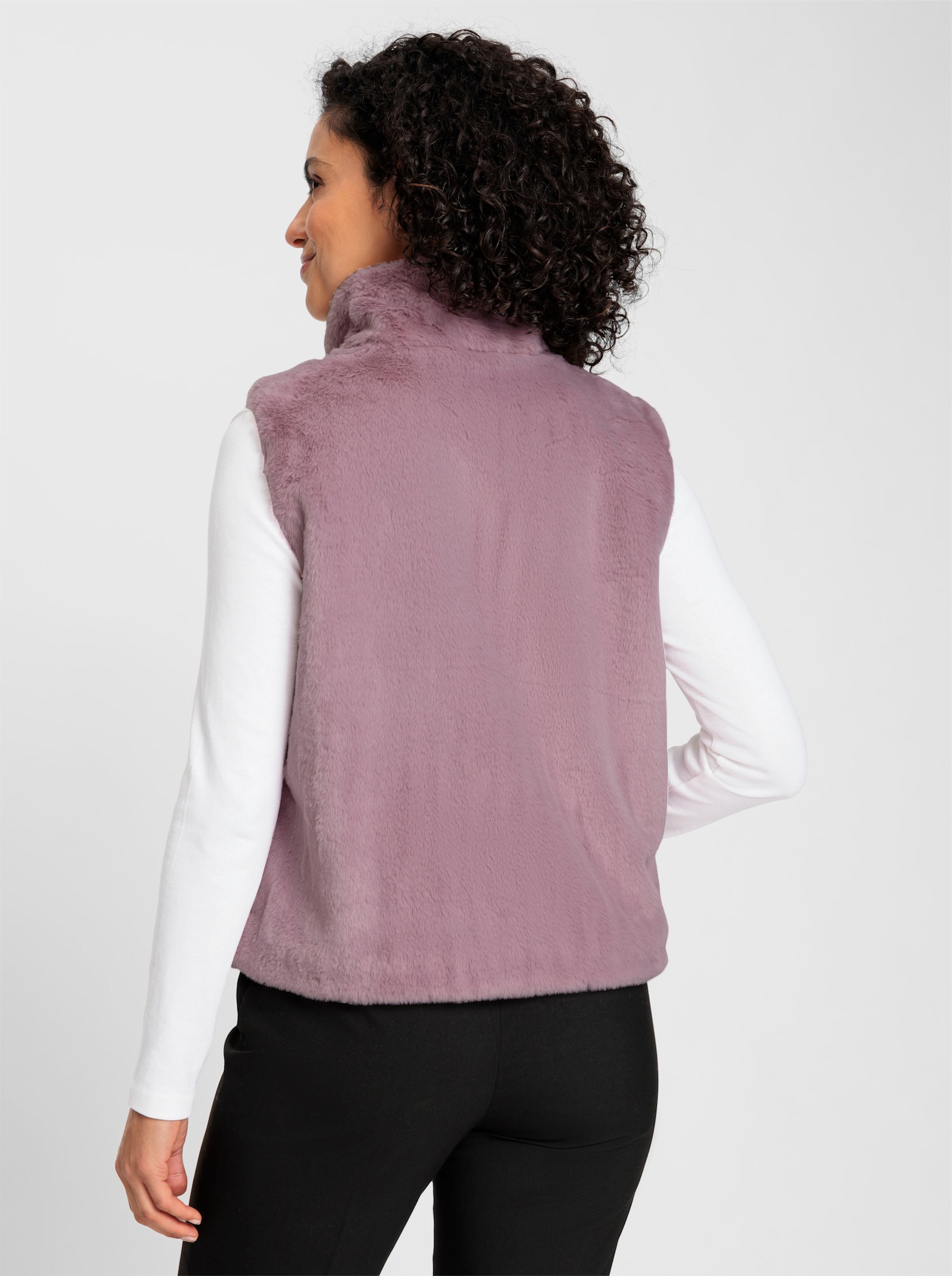 Fellimitatweste in kürzerer Form - mauve