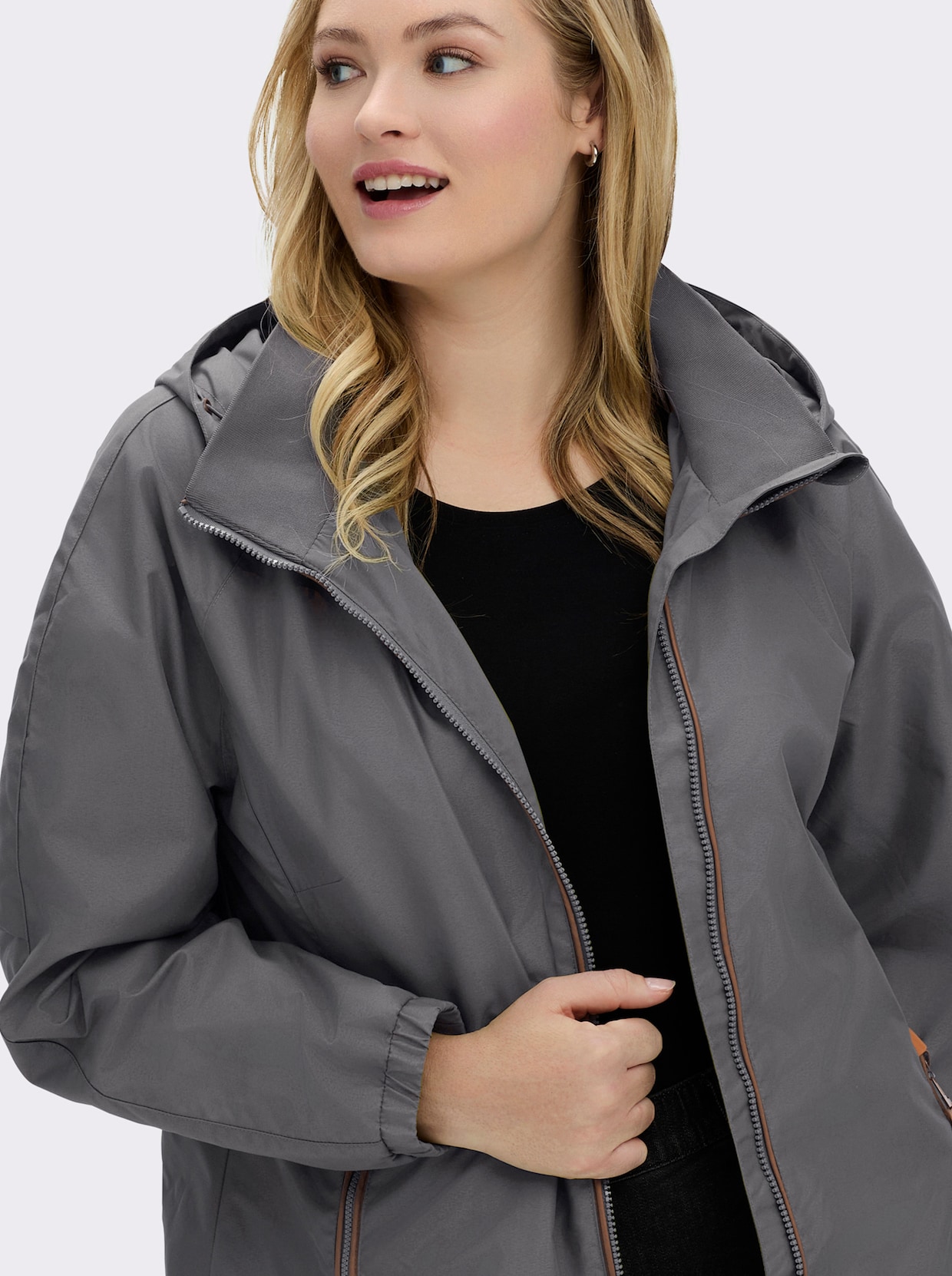 Übergangsjacke in Microfaser-Qualität - anthrazit