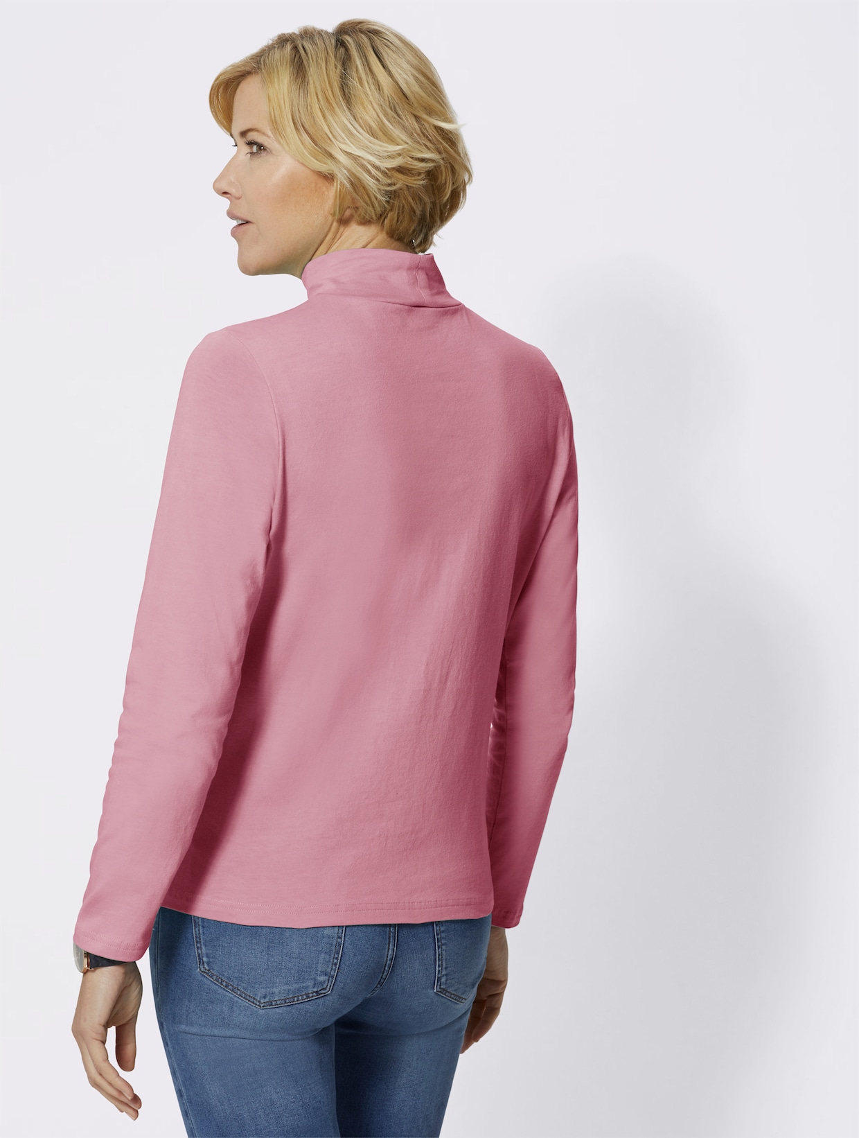 Shirt met opstaande kraag - roze