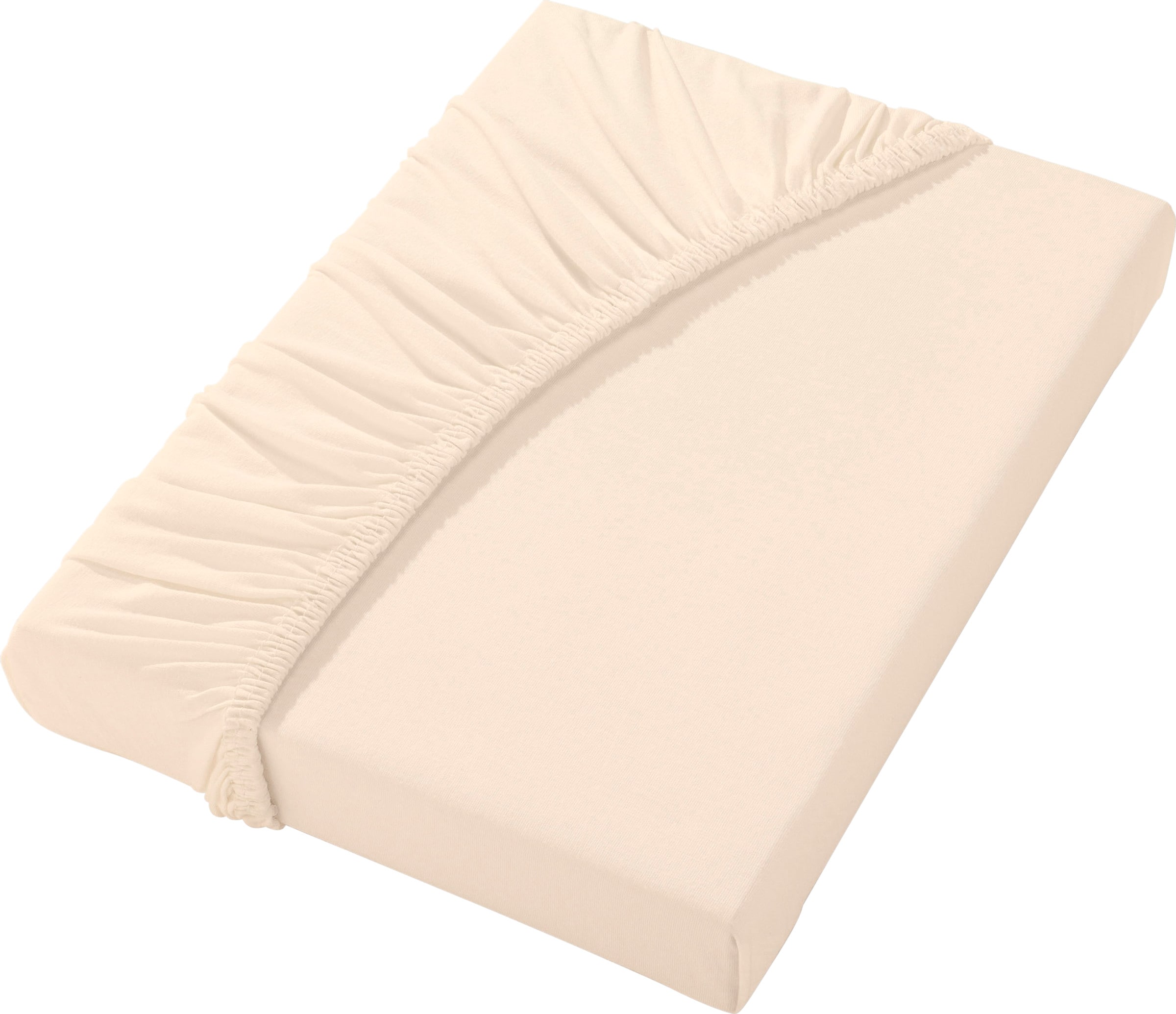 Tisch Bett günstig Kaufen-Spannbetttuch in beige von wäschepur. Spannbetttuch in beige von wäschepur <![CDATA[Spannbetttuch in Single-Jersey aus dauerelastischer Wirkware. Rundum-Gummizug. Geeignet für eine Matratzenhöhe von bis zu 28 cm. Um die günstige 2-Stück-Spa