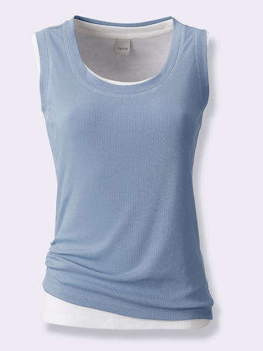 heine Tanktop - bleu-ecru