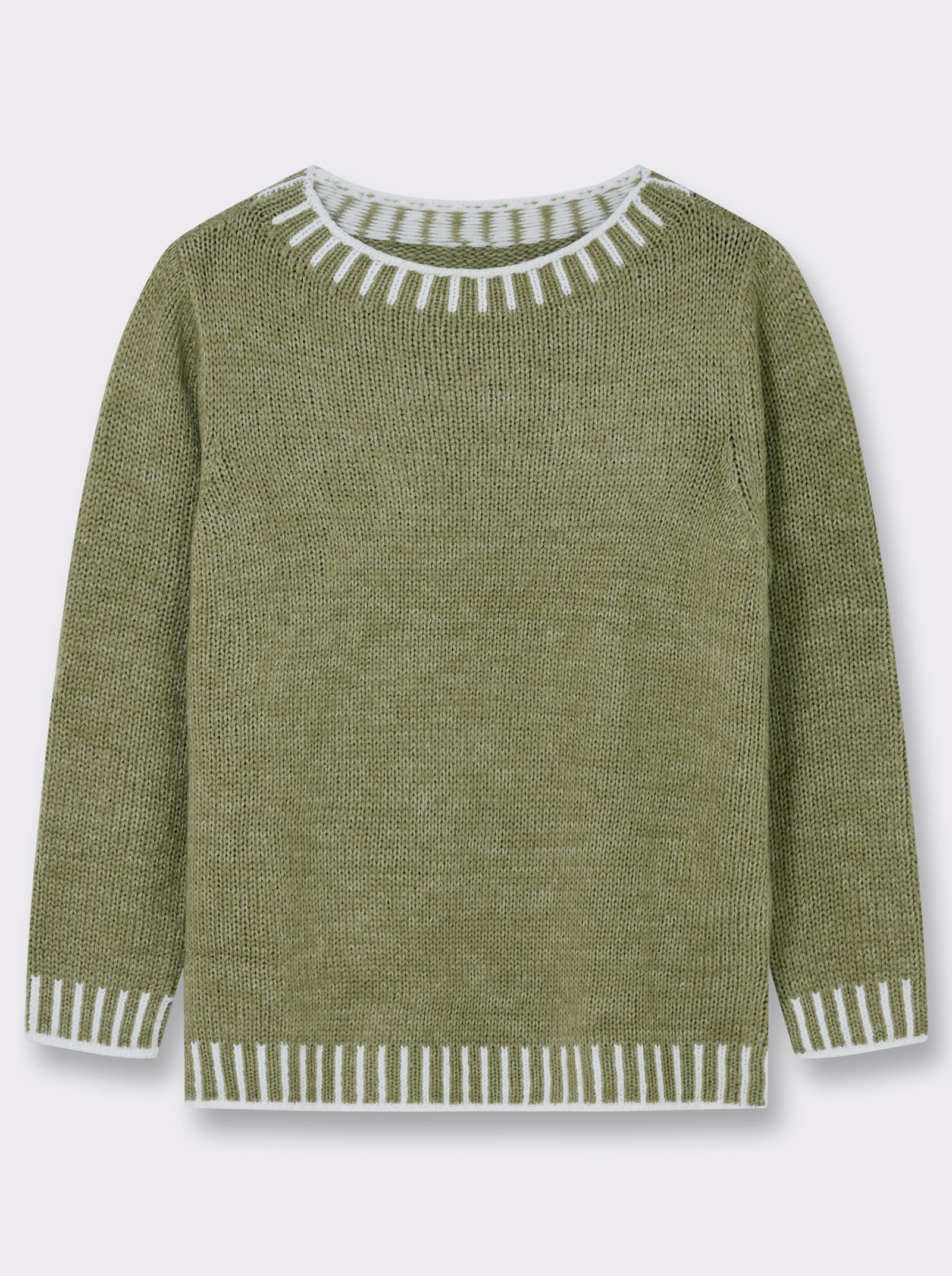 Langarm-Pullover mit effektvollen Kontrasten - schilf-ecru-gemustert