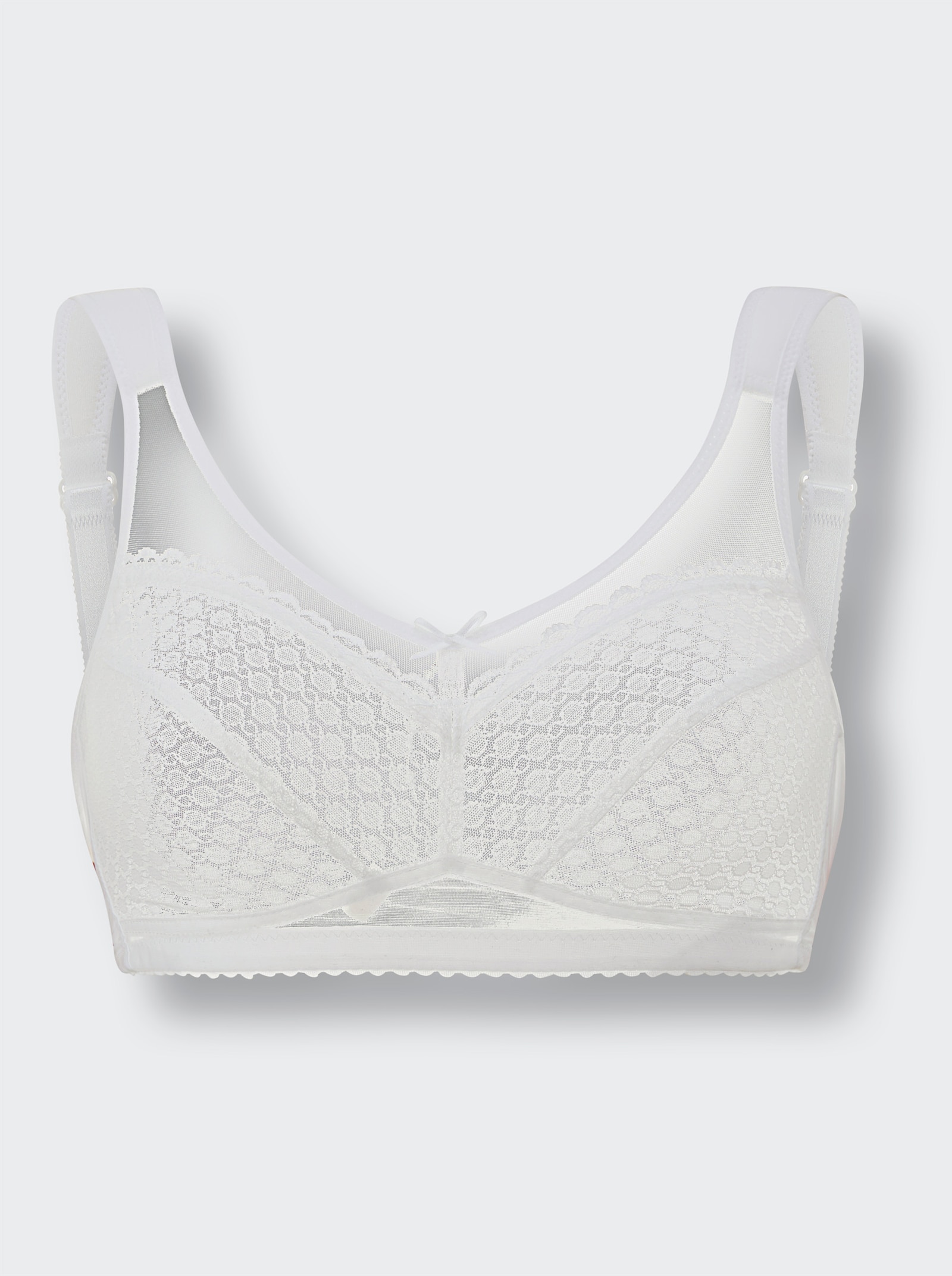 wäschepur Entlastungs-BH ohne Bügel mit Tüllblende - weiß