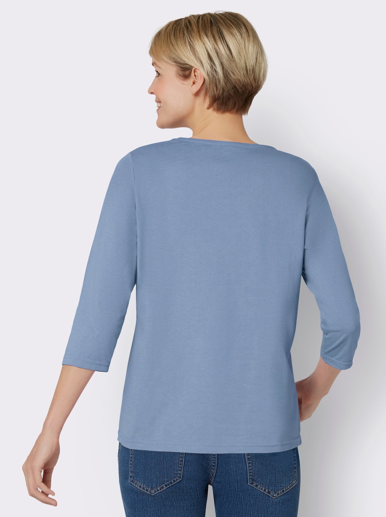 Shirt met 3/4-mouw - bleu