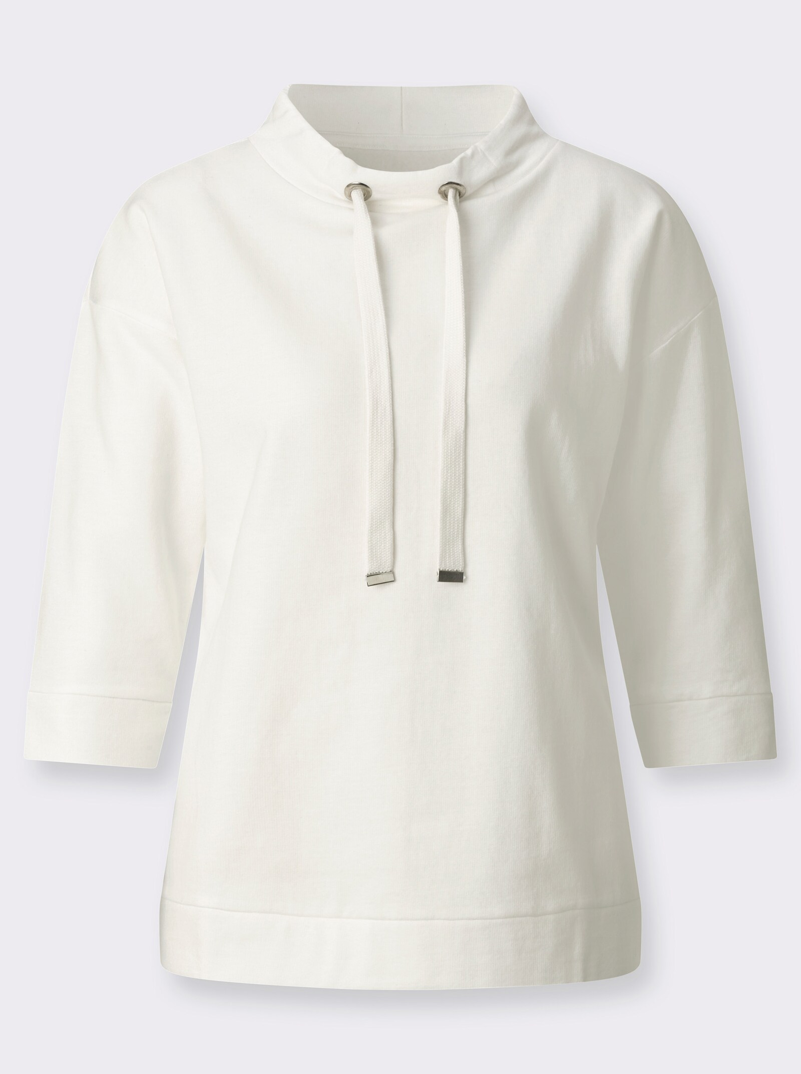 Sweatshirt mit überschnittenen Schultern - ecru