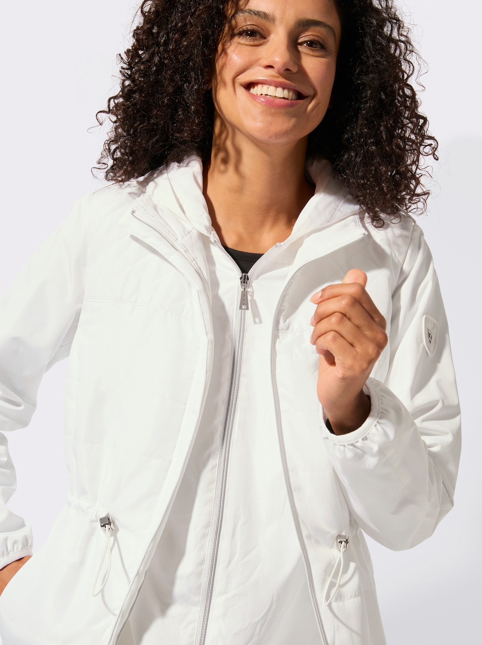 3-in-1-Funktionsjacke im Steppmuster-Mix - weiss