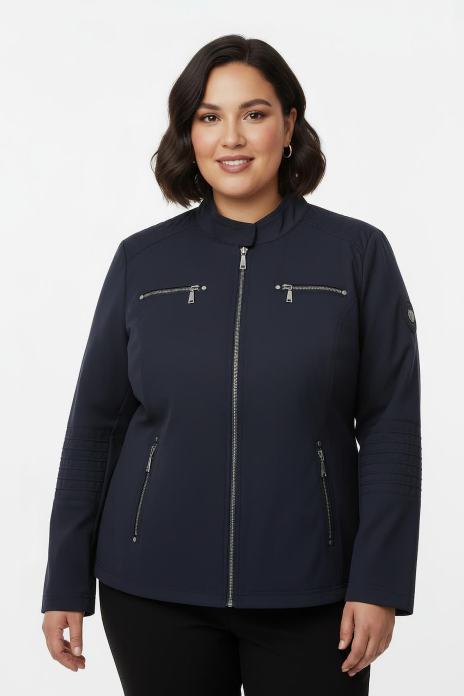 Übergangsjacke mit Biesenverzierung - marine