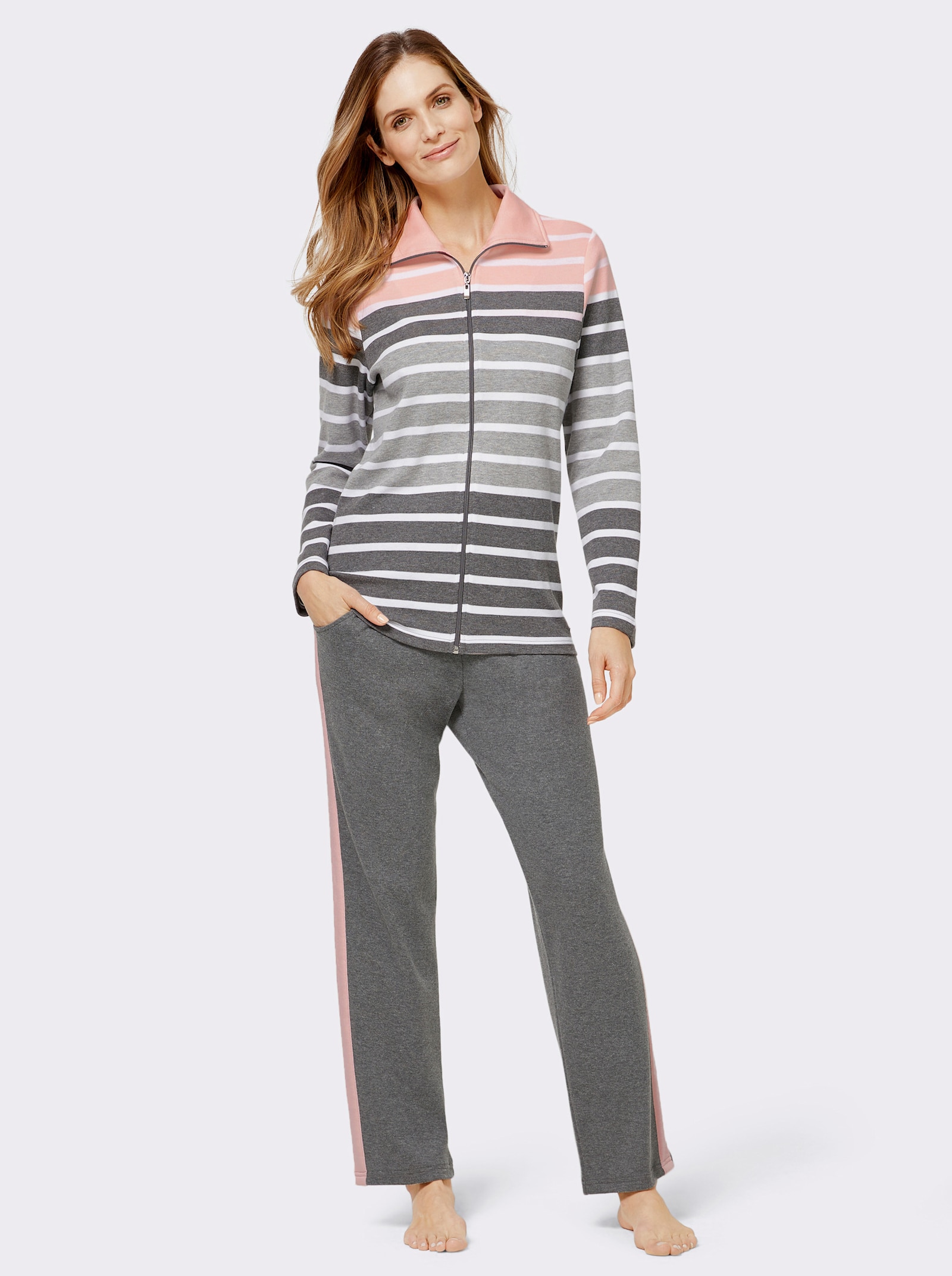 feel good Tenue détente en interlock - gris-rose