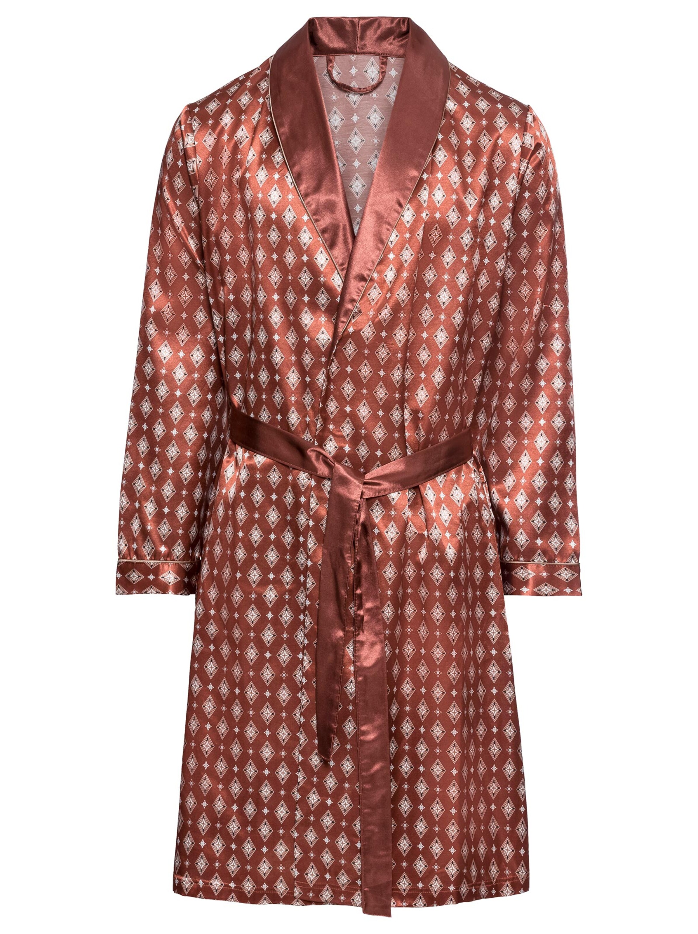 KINGsCLUB Morgenmantel - zimt-bedruckt