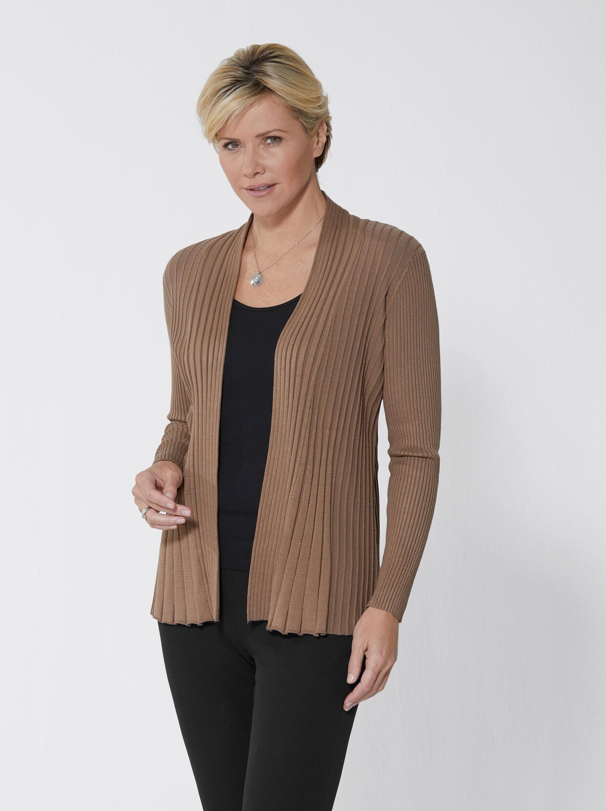 Strickjacke - taupe