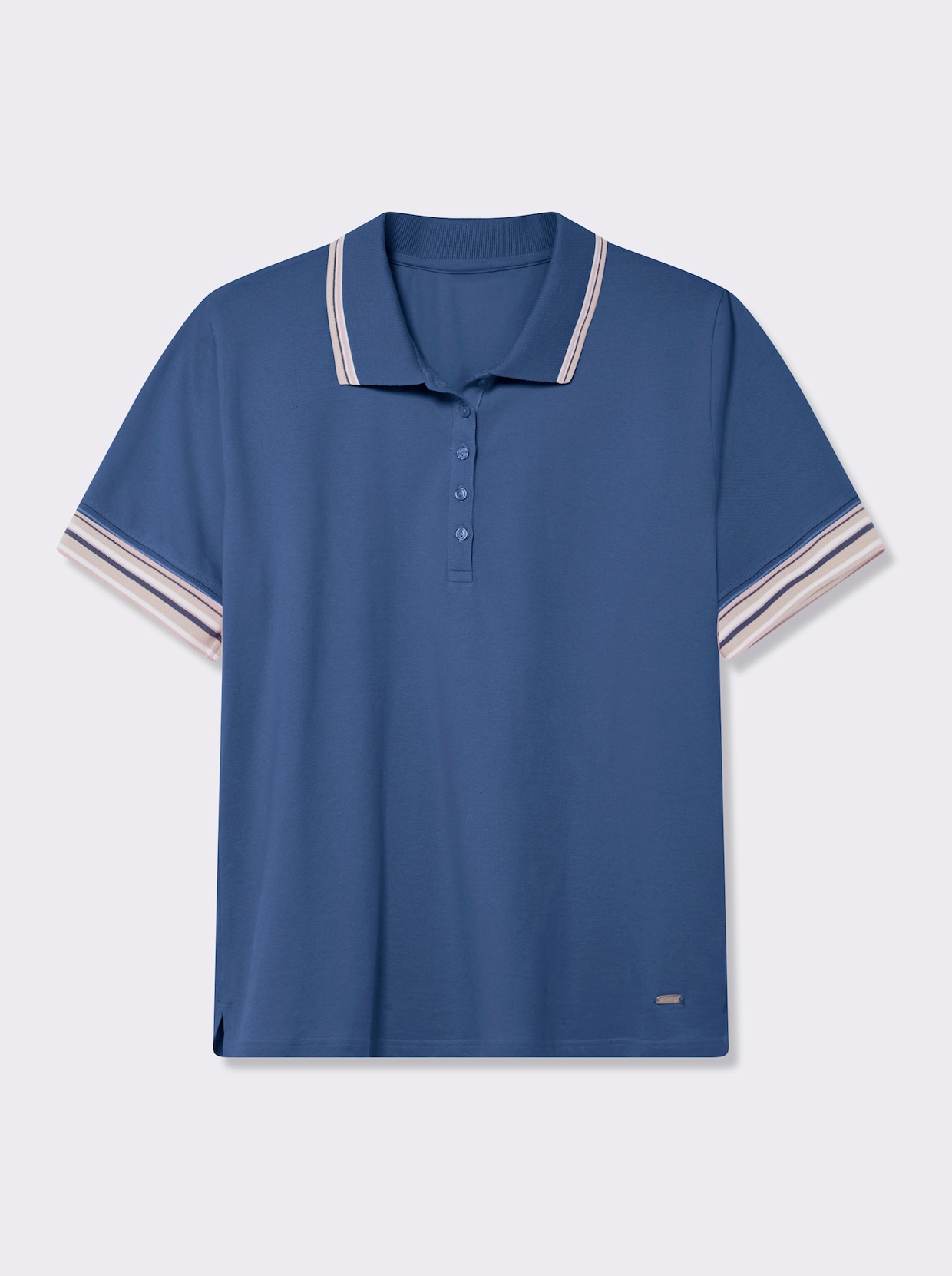 Poloshirt in Pikee-Qualität - jeansblau