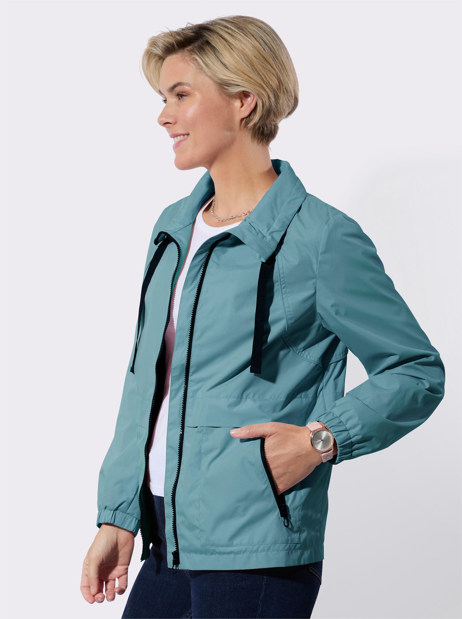 Übergangsjacke mit Kontrasten - ozean