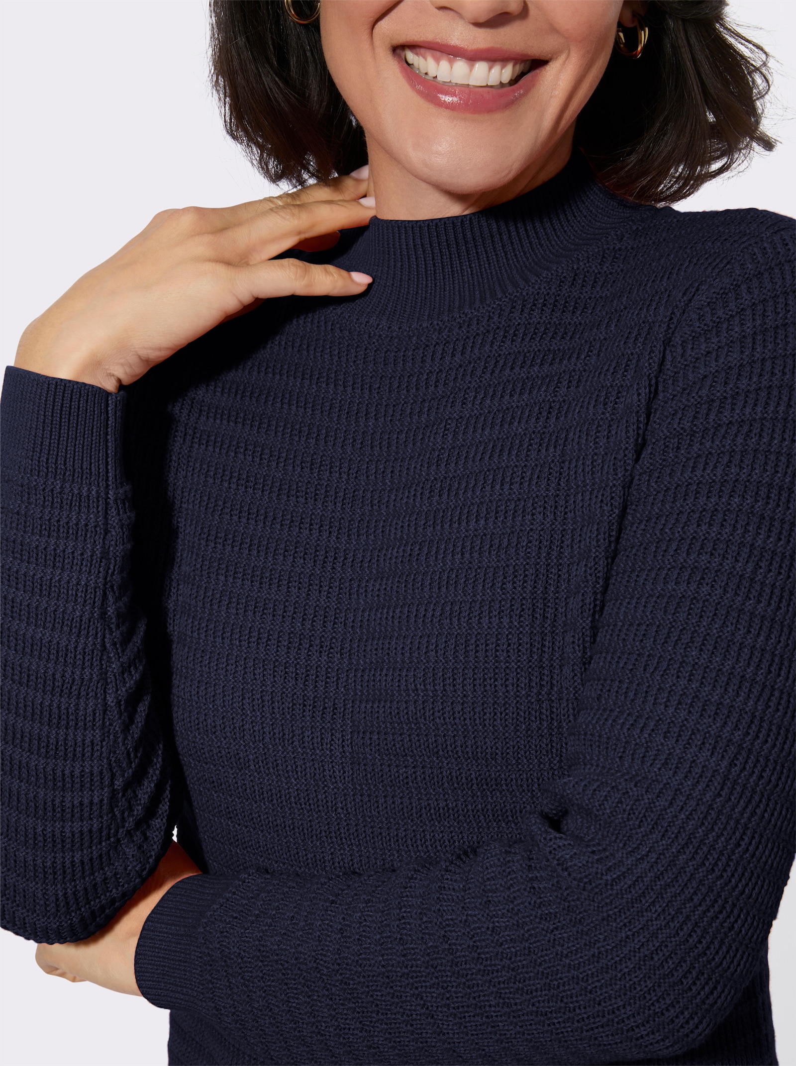 Stehkragenpullover - marine