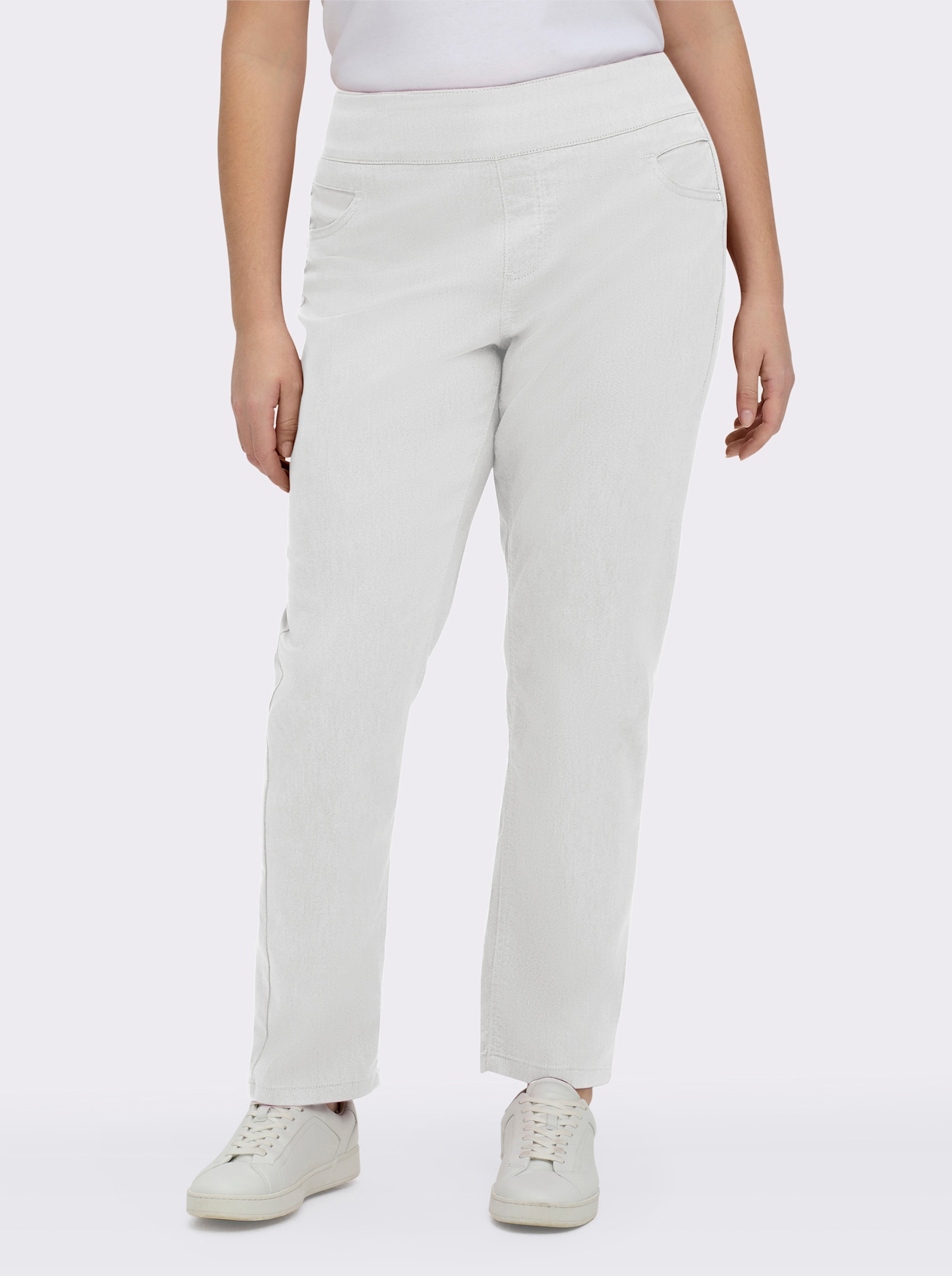 Comfortbroek met hoge comfortband - wit