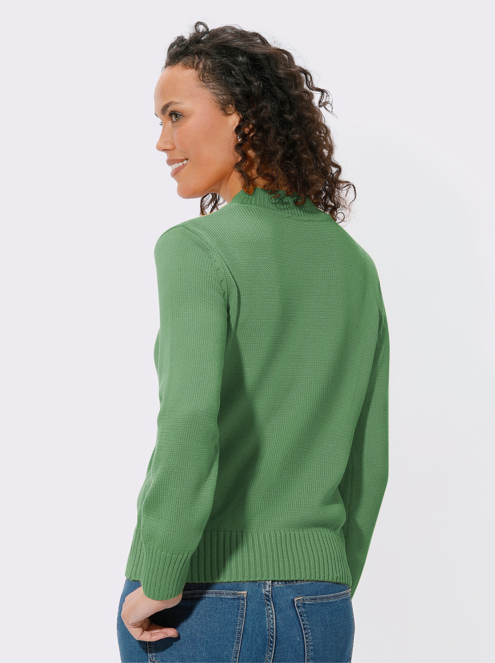 Stehkragenpullover mit Baumwolle - apfel