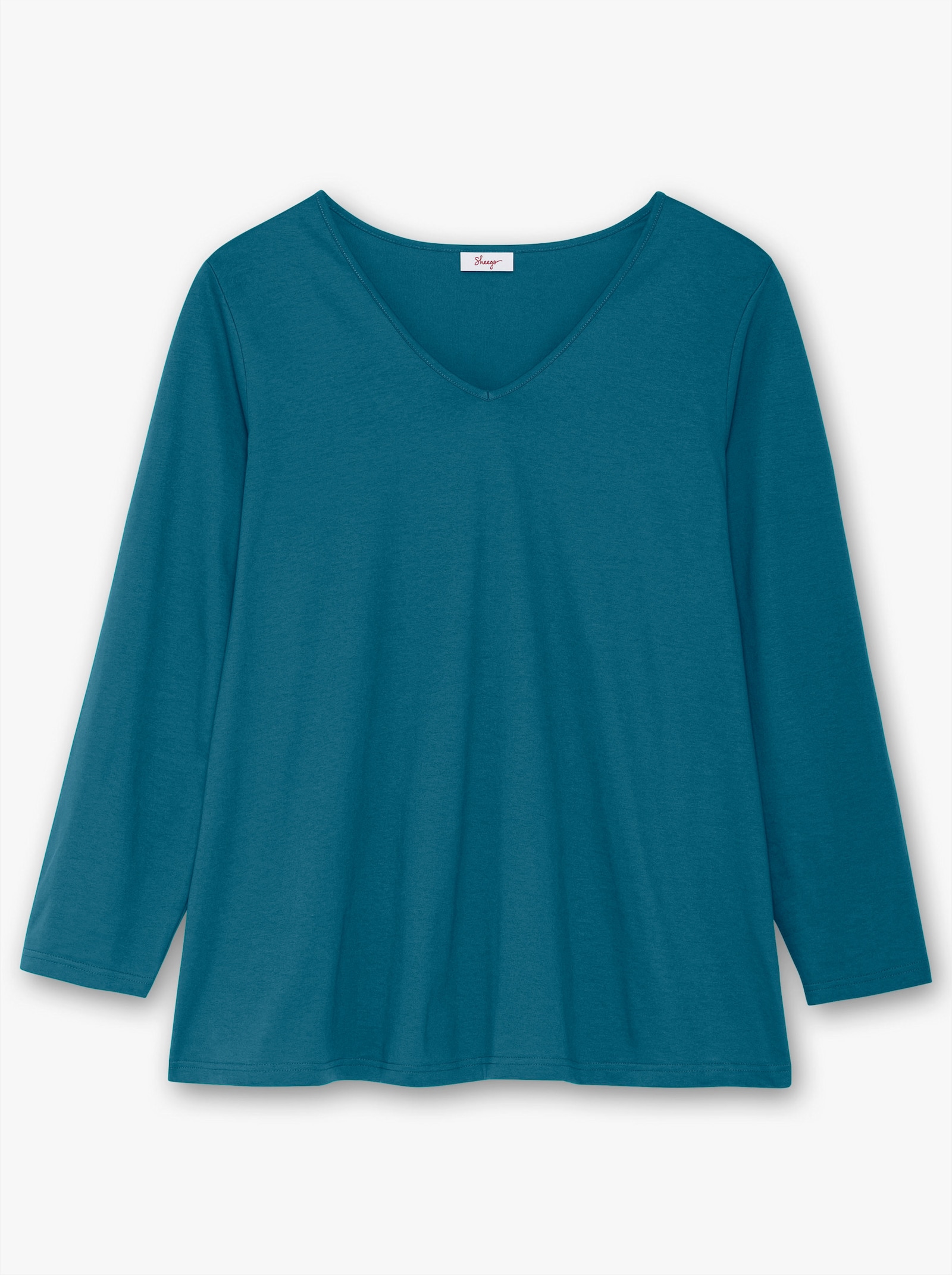 sheego Langarmshirt in leichter A-Linie - topas