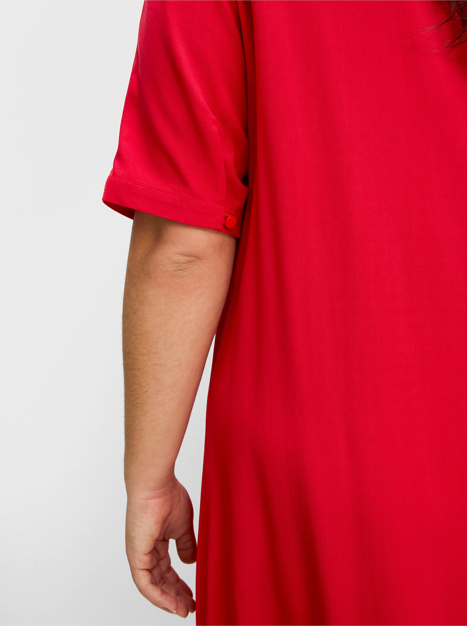 sheego Luftiges A-Linien-Kleid aus leichter Viskose - erdbeere