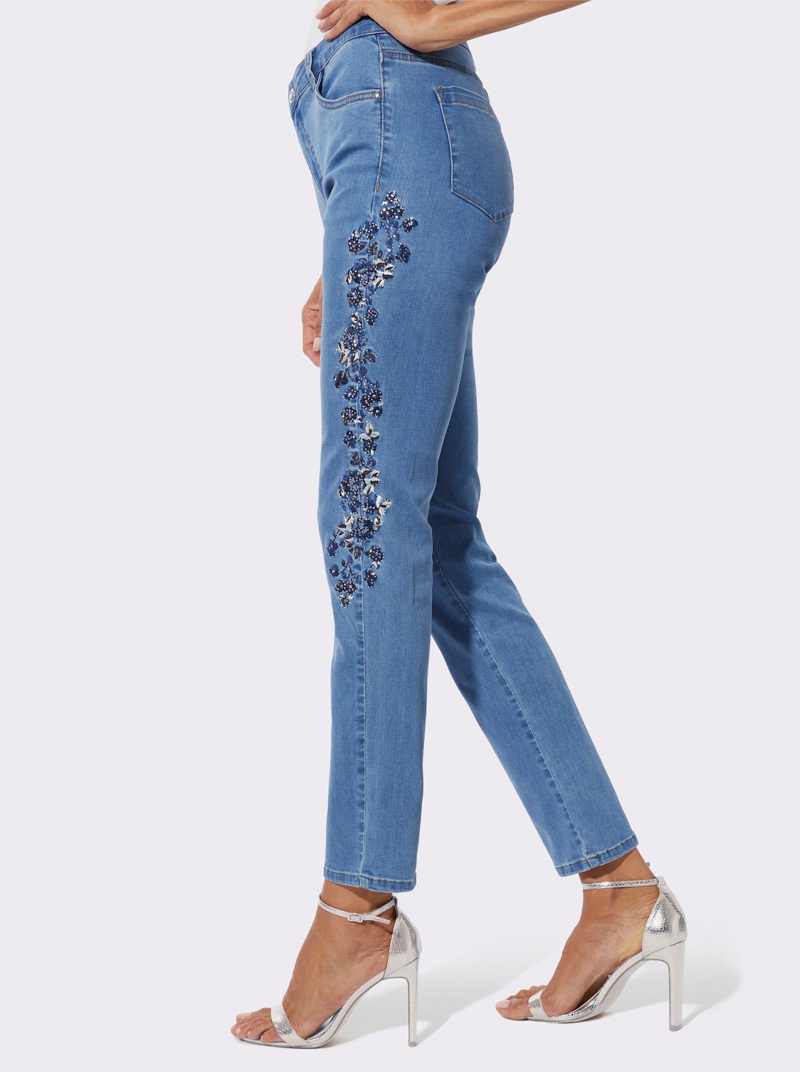 5-pocketjeans met katoen - blue-bleached
