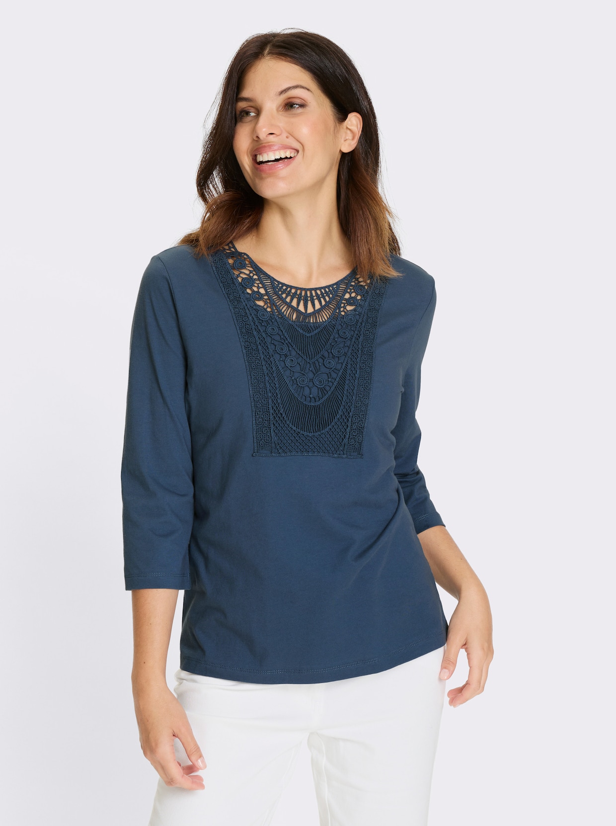 3/4-Arm-Shirt - rauchblau