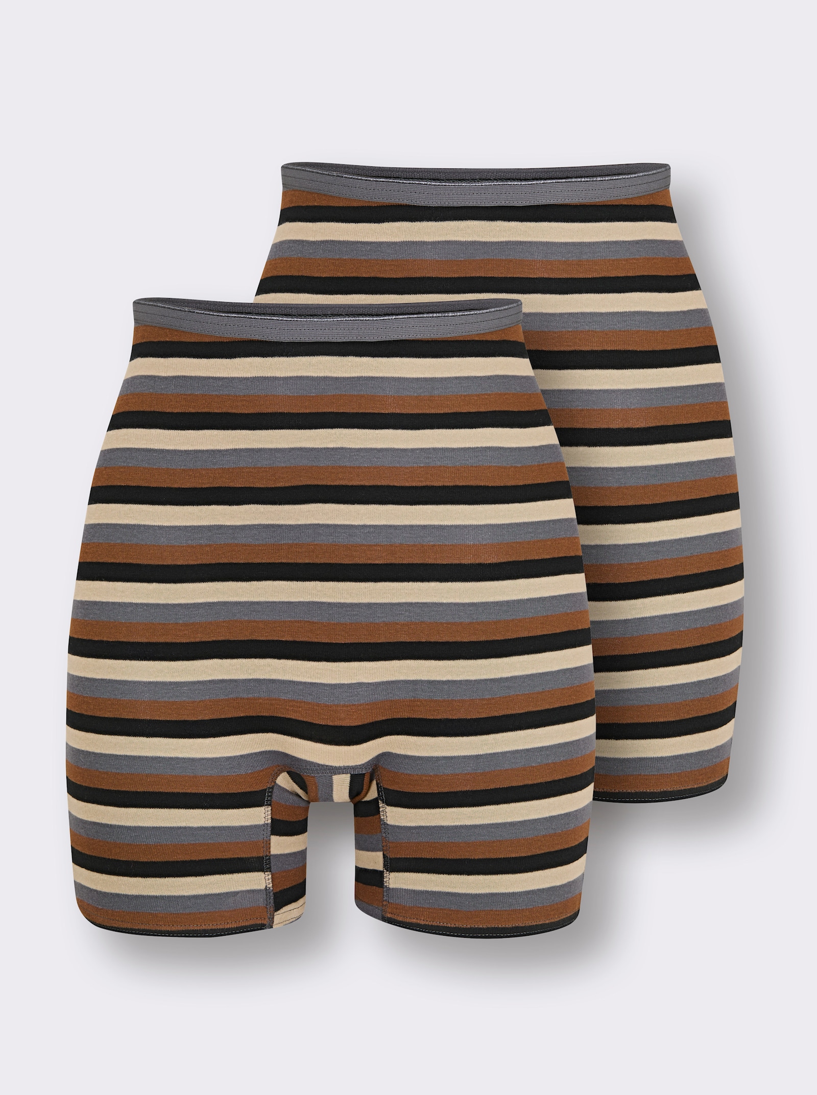 wäschepur Longpanty - anthrazit-geringelt