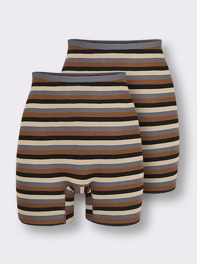 wäschepur Longpanty - anthrazit-geringelt