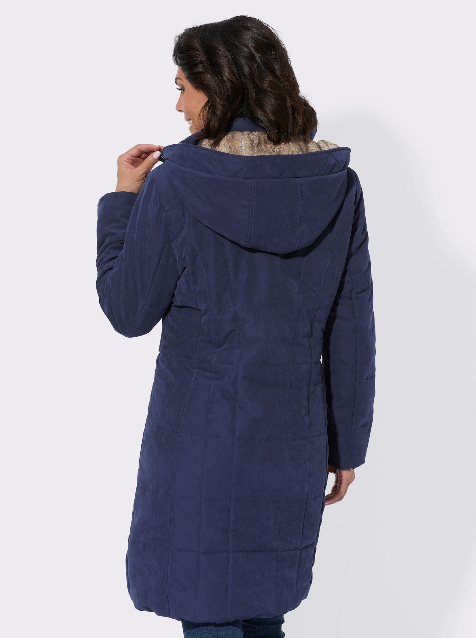 Steppmantel mit 2-Wege-Reißverschluss - marine