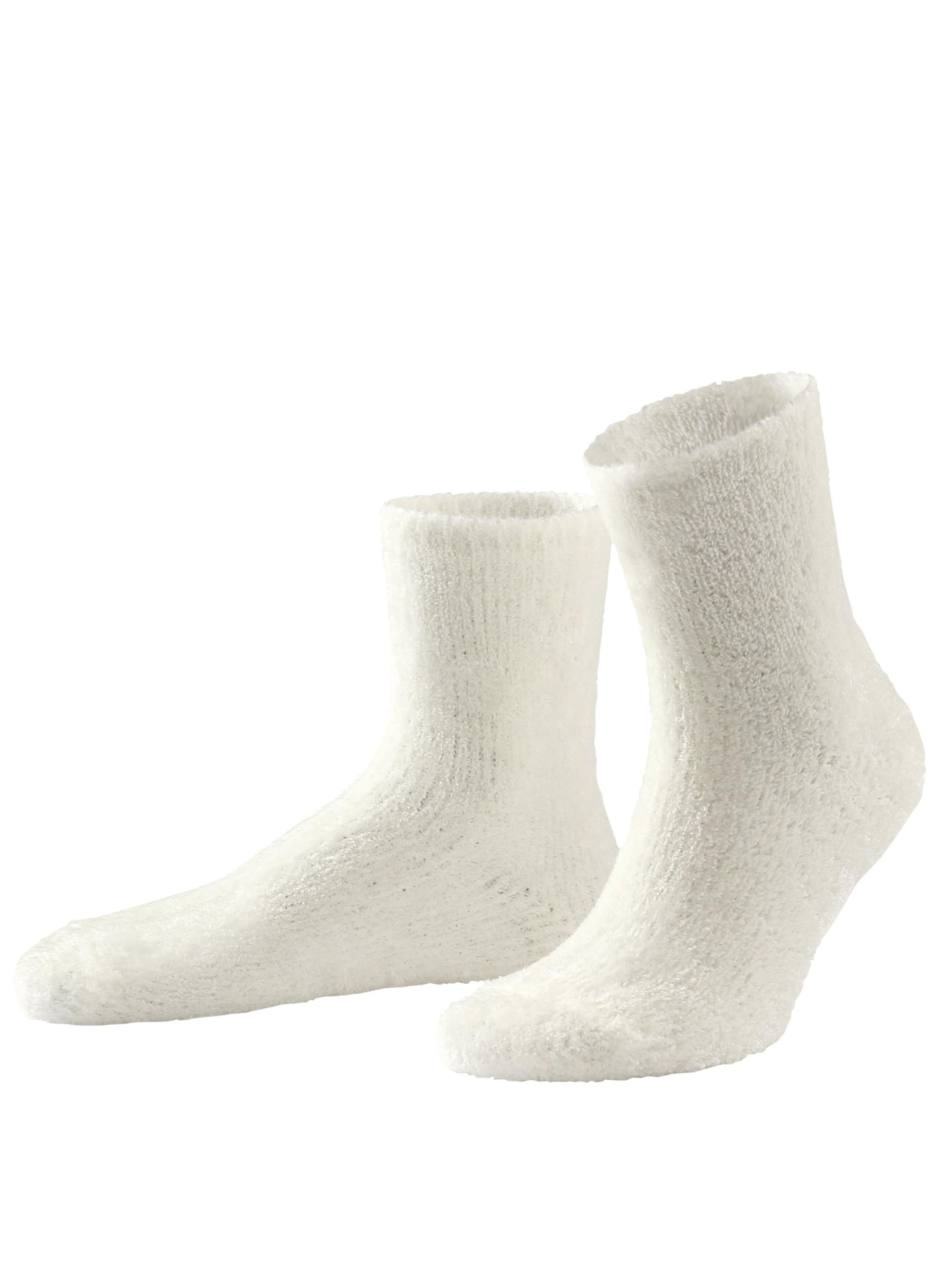 Kuschelsocken - ecru + grau