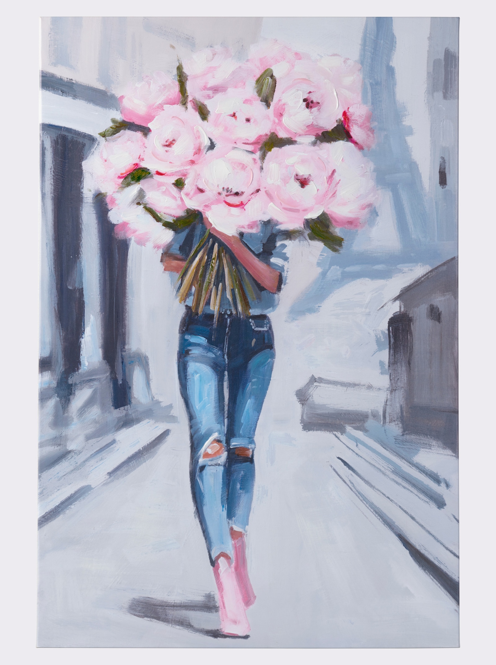 Impressionen Bild - blau-rosé