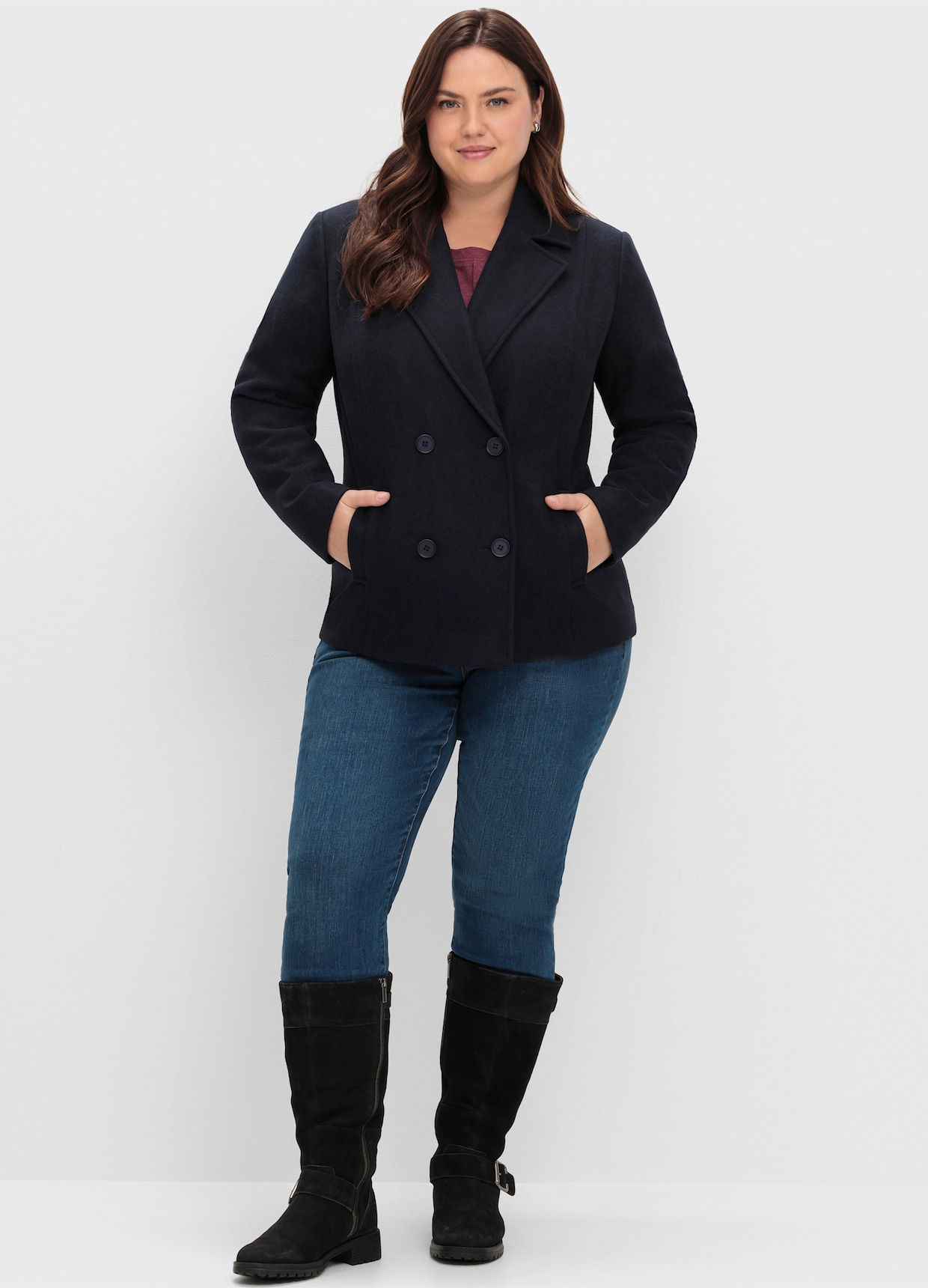 sheego Kurzjacke - tiefblau
