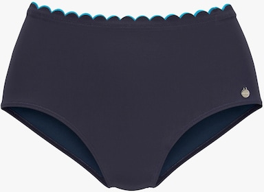 LASCANA Bas de maillot de bain taille haute - marine-turquoise