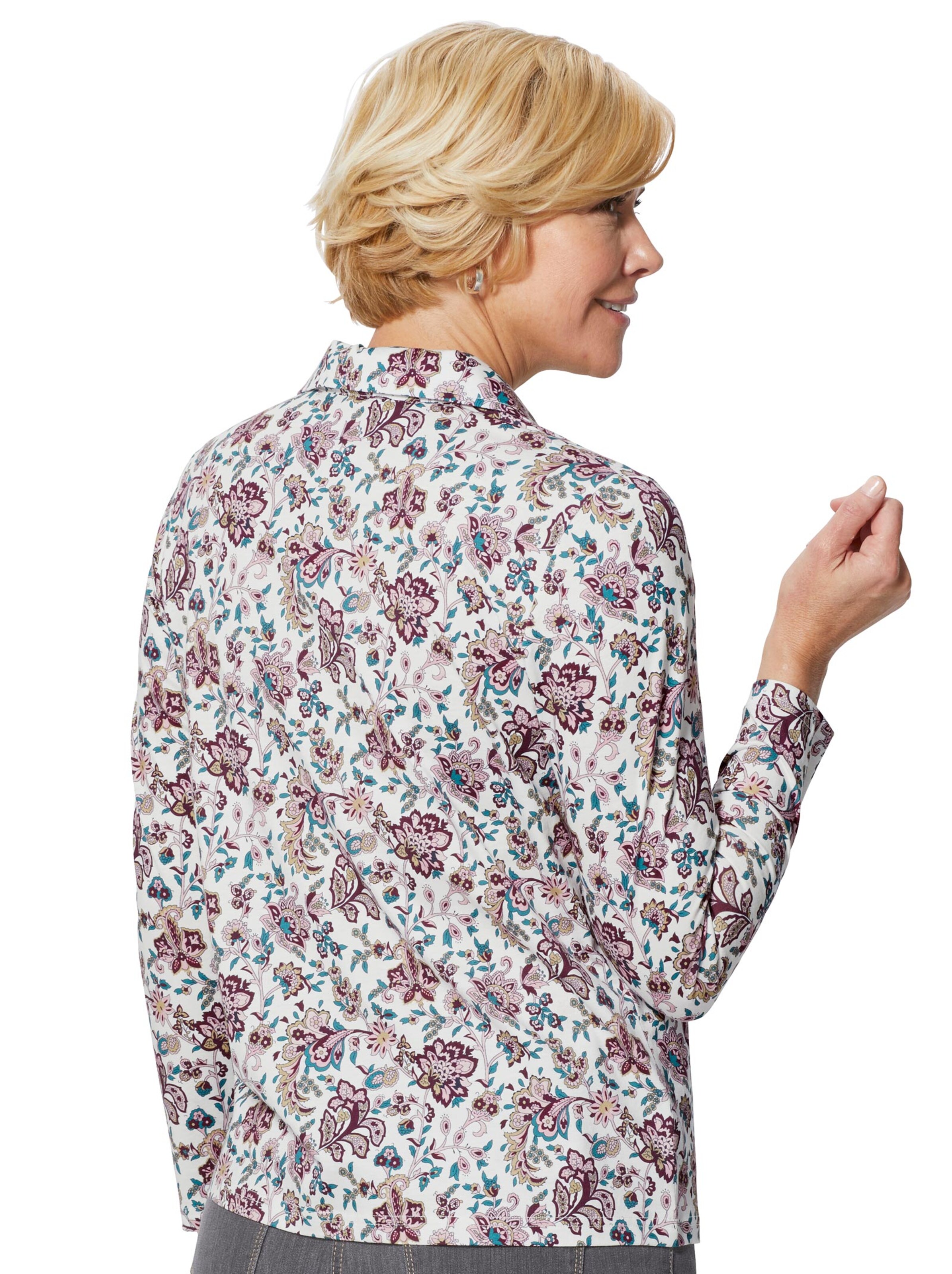 Poloshirt - fuchsia-petrol-bedruckt