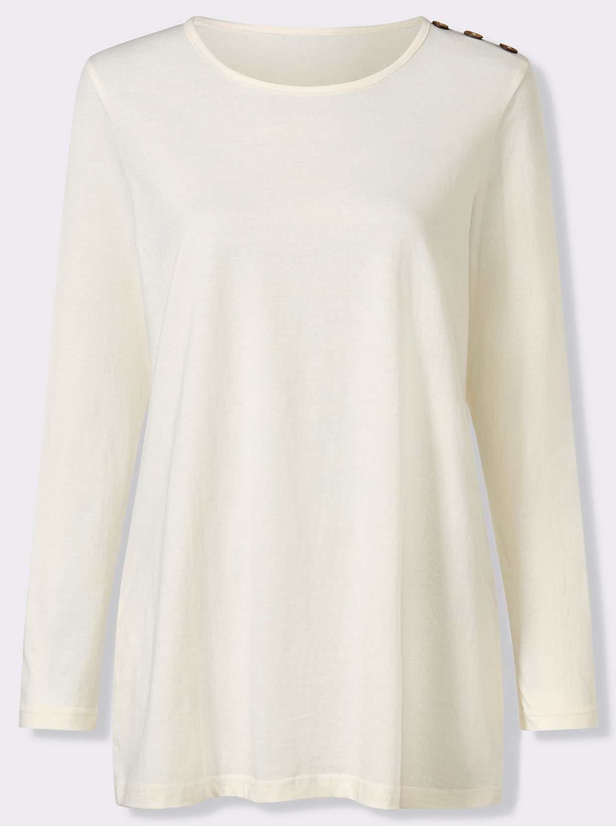 Lang shirt met sierknopen - champagne