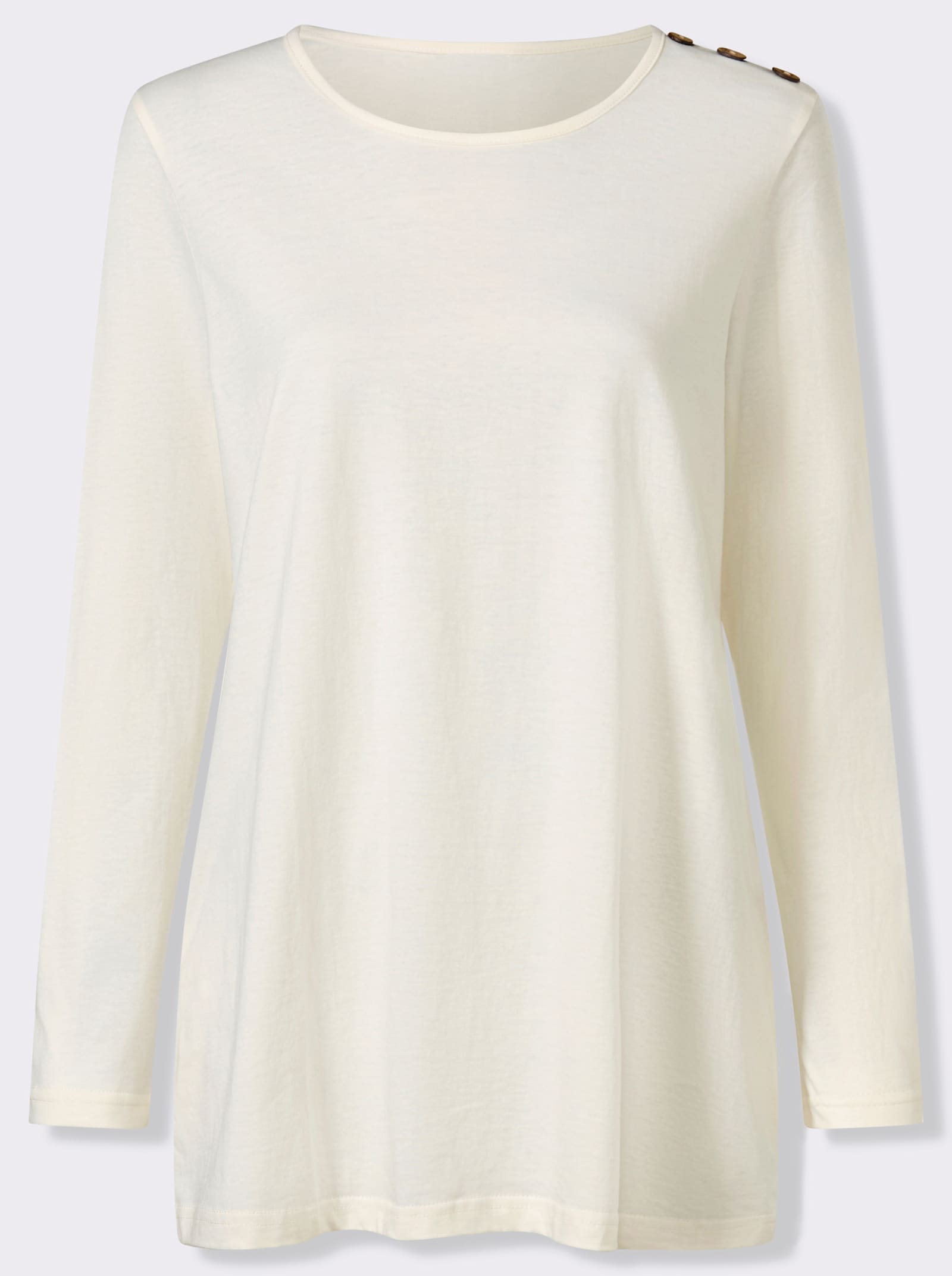 Dlouhé tričko s ozdobnými knoflíky - šampaňská