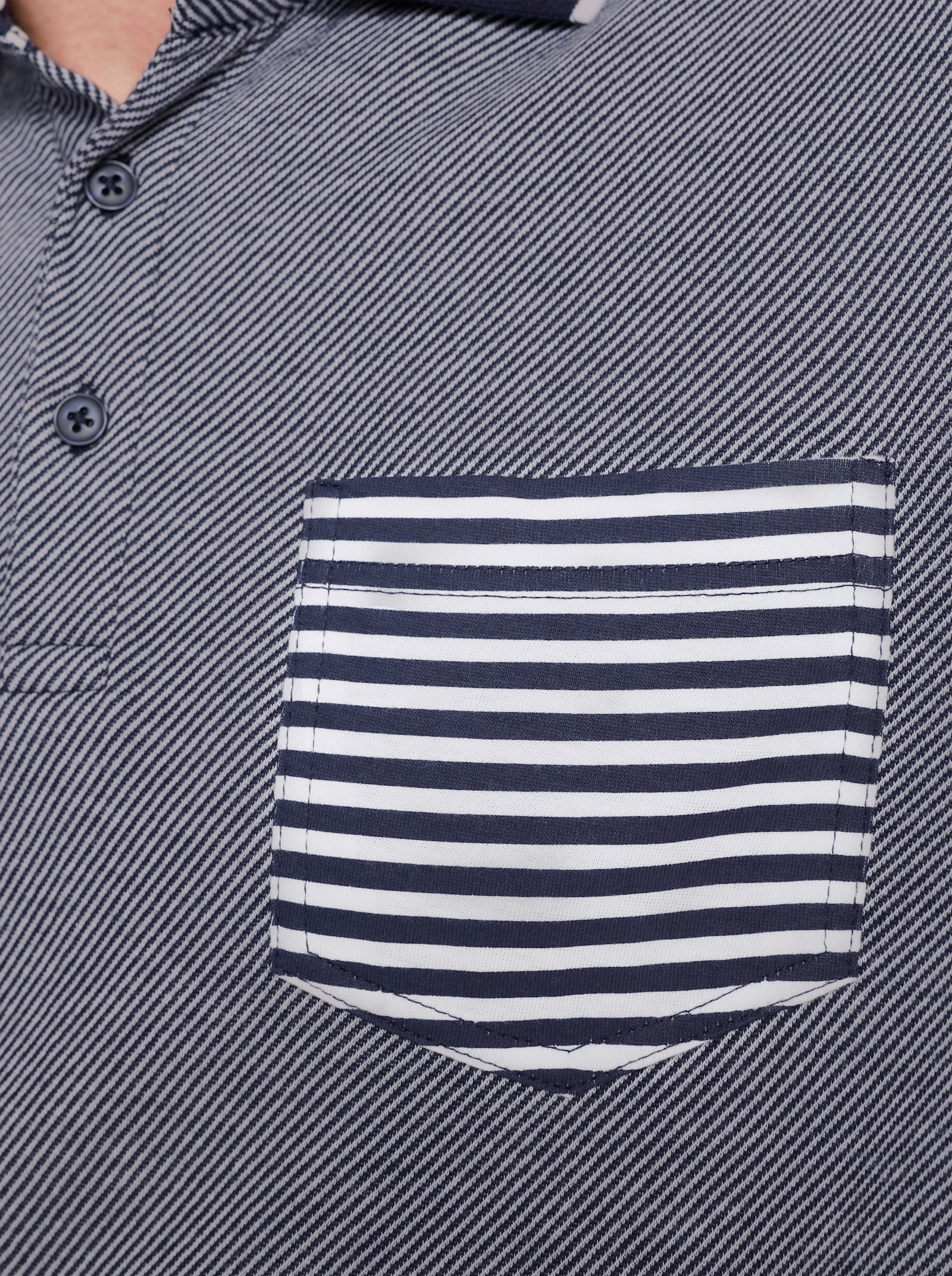 Marco Donati Kurzarmshirt in Jacquard-Qualität, mit Modal - marine-gestreift
