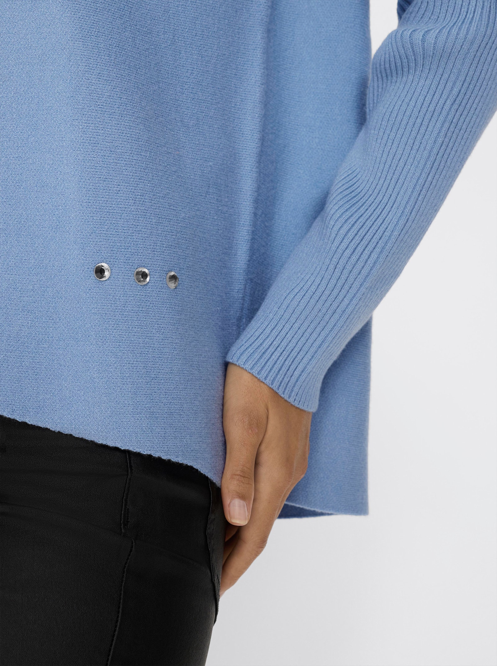 heine Stehkragenpullover mit Fledermaus-Ärmeln - bleu