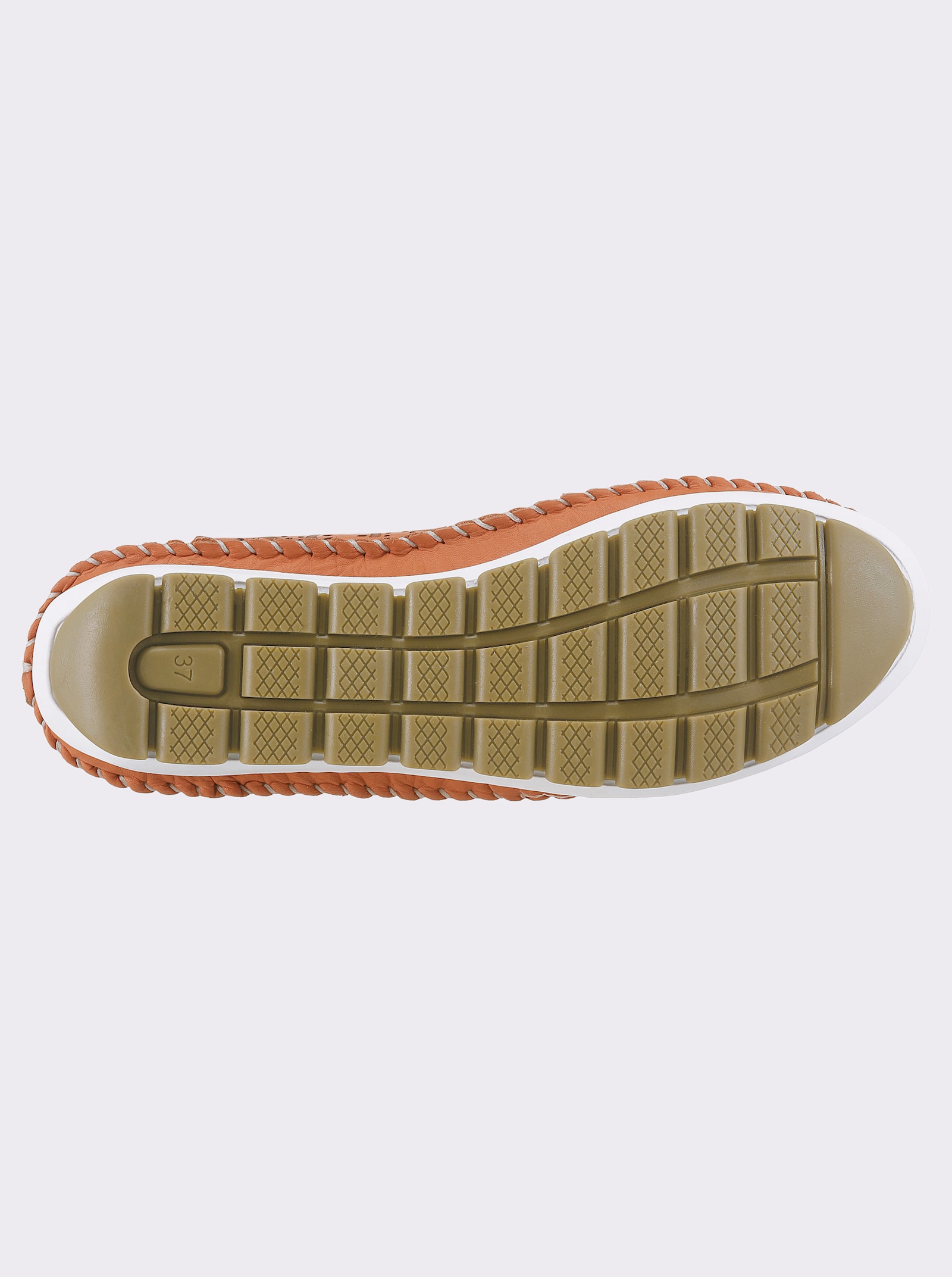 Gemini Pantolette aus Leder mit Durchbrüchen - orange