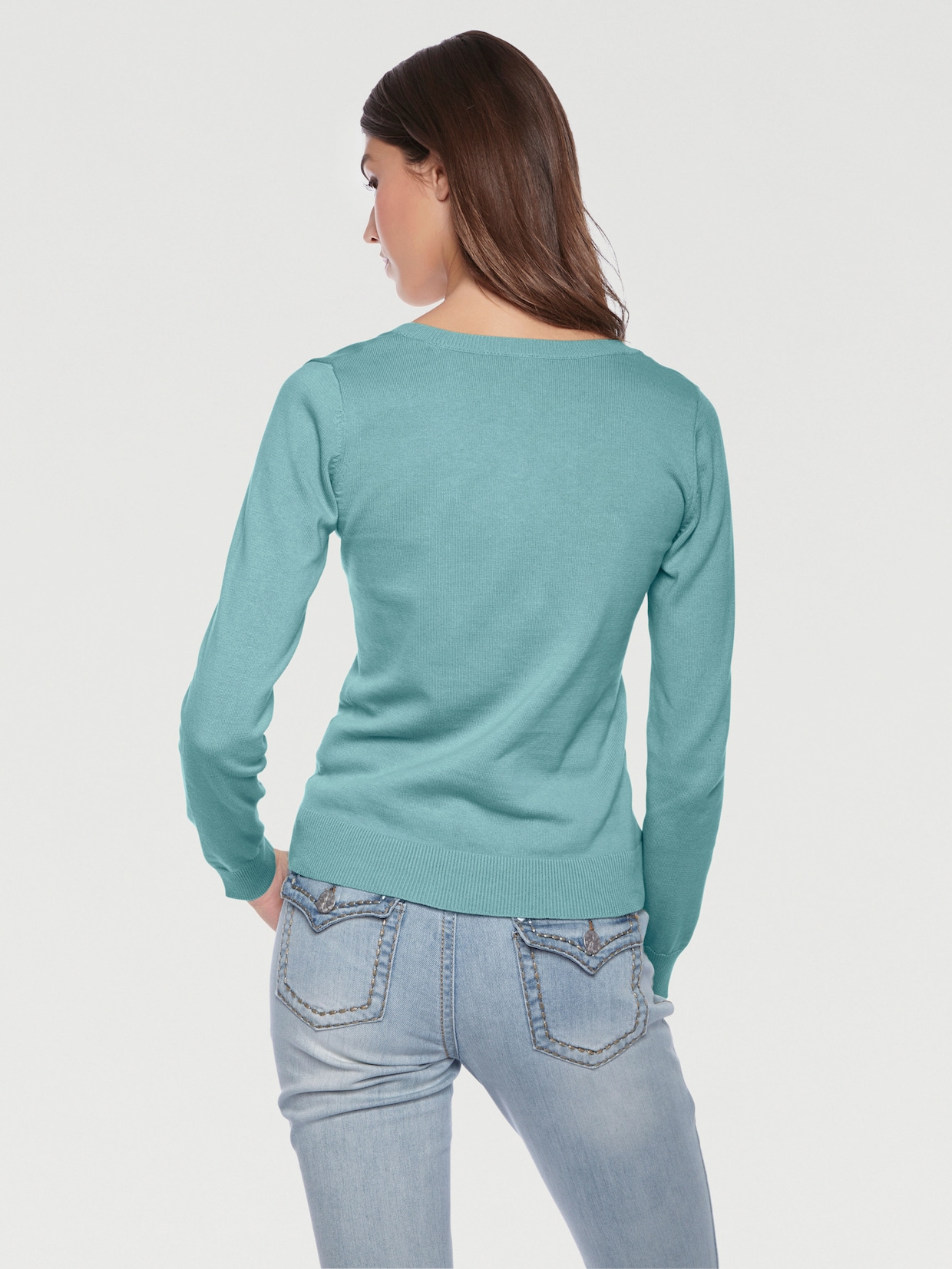 heine Pullover met ronde hals - aqua