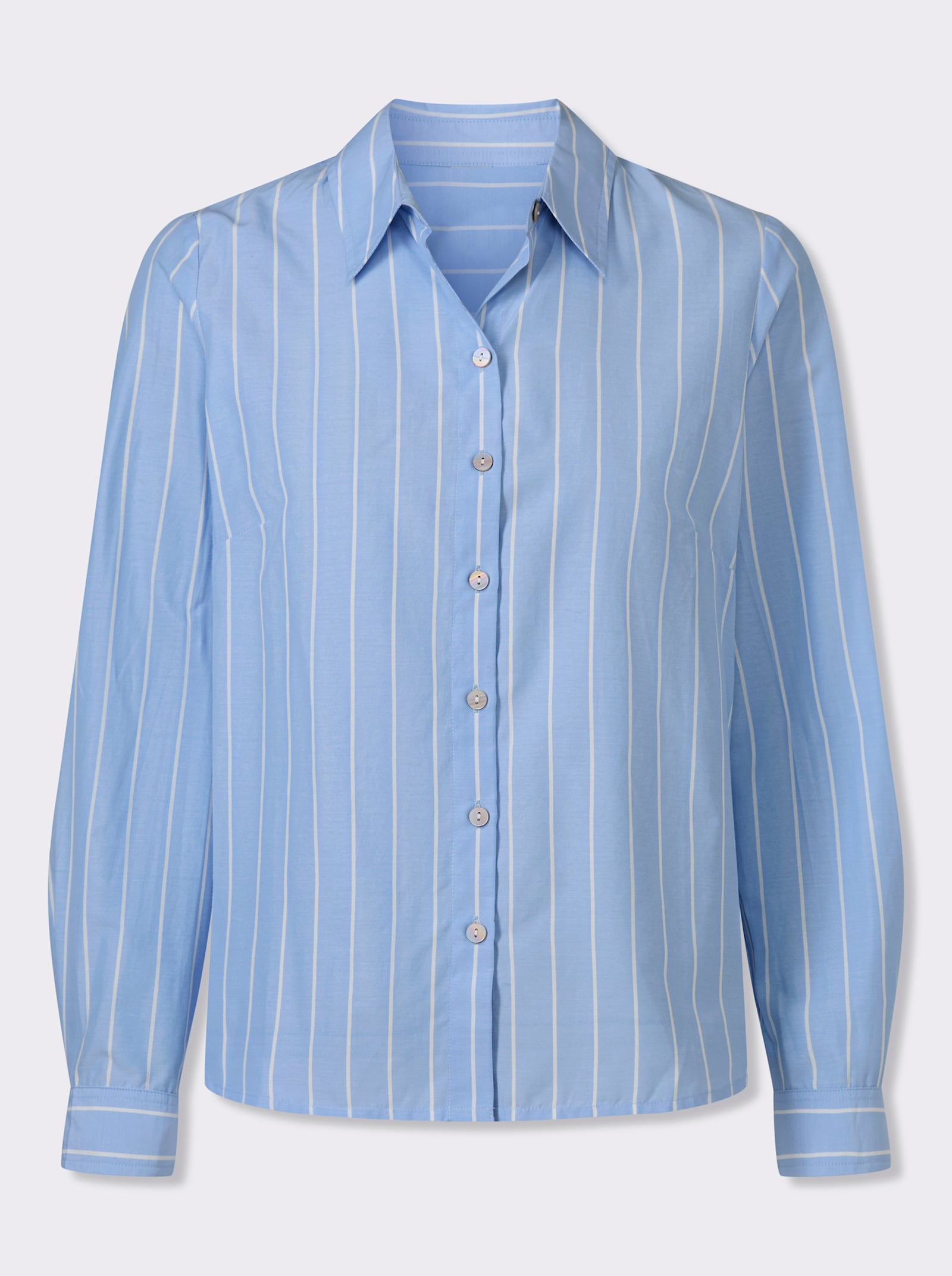 heine Gestreepte blouse met pas achter - ijsblauw/wit gestreept