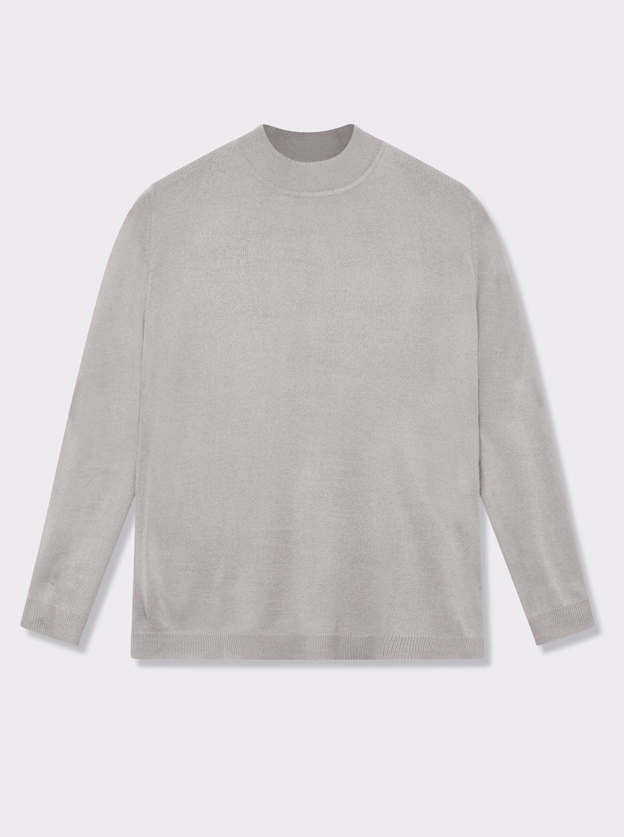 Stehkragenpullover weich wie Kaschmir - silbergrau