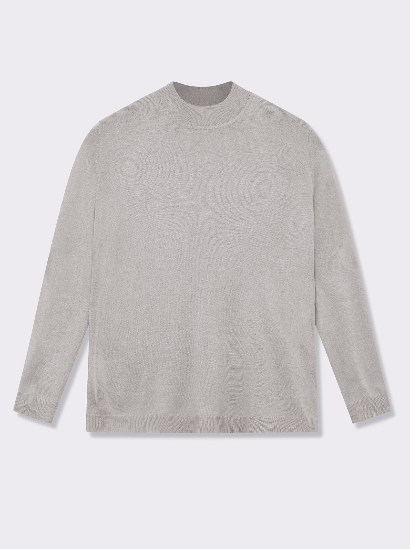 Stehkragenpullover weich wie Kaschmir - silbergrau