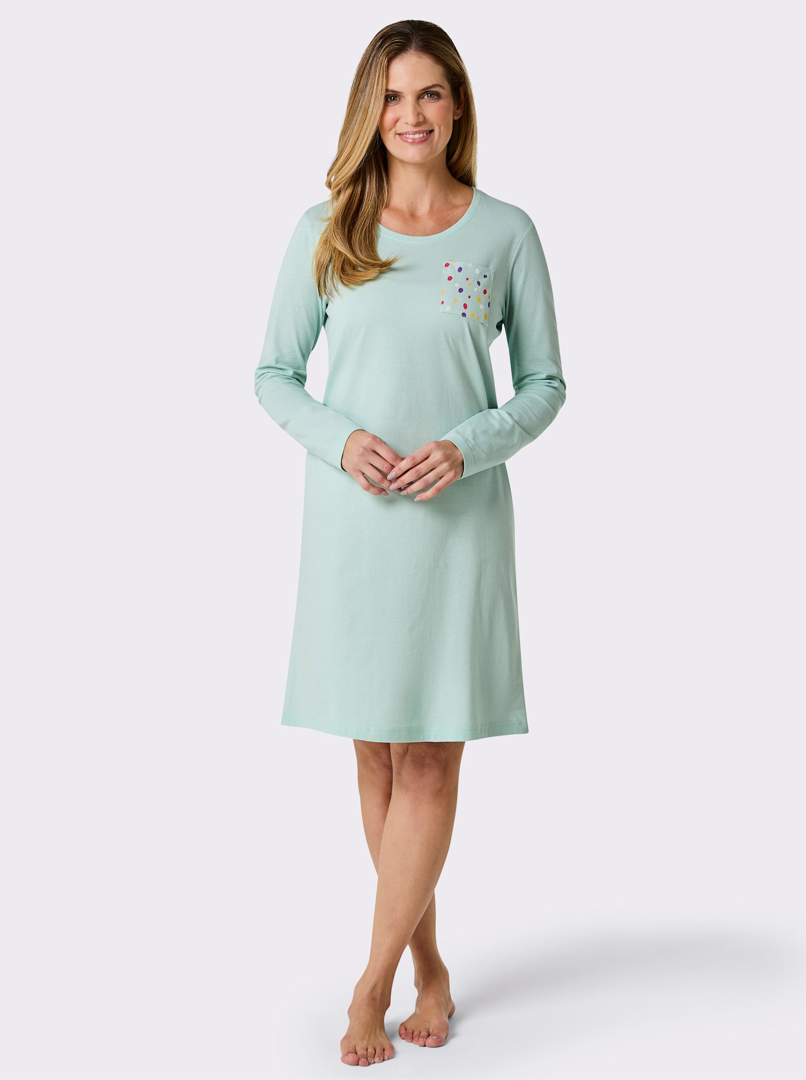 wäschepur Slaapshirts - kalkmint bedrukt + kalkmint